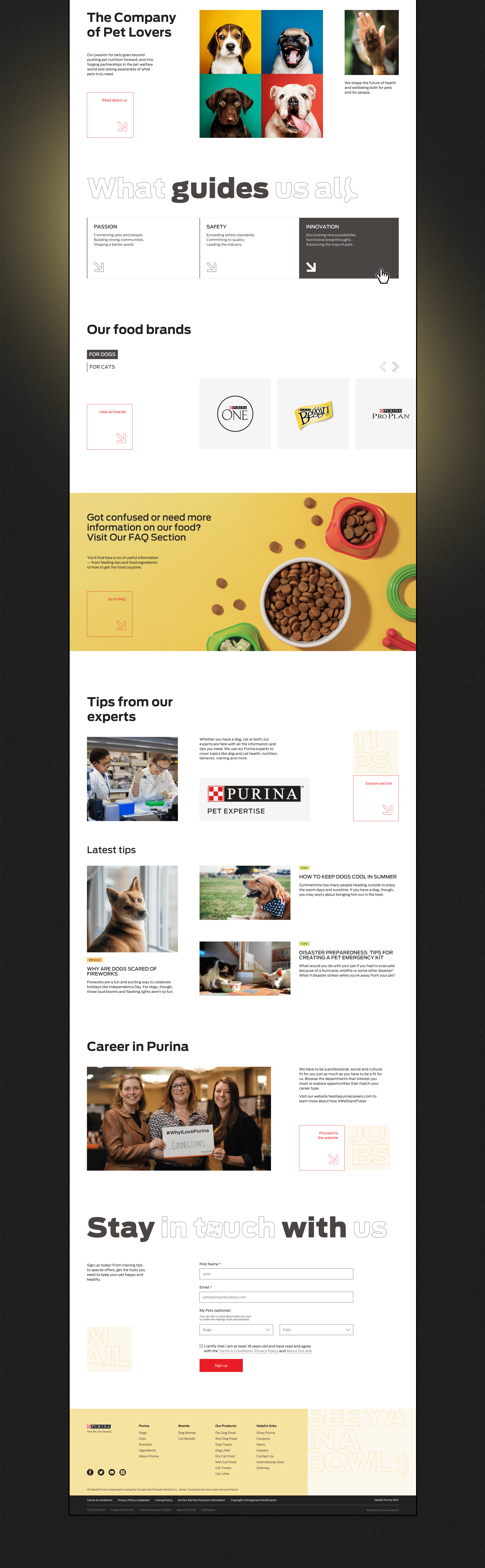 Purina Corporate website UX/UI redesign — Изображение №6 — Интерфейсы, Анимация на Dprofile