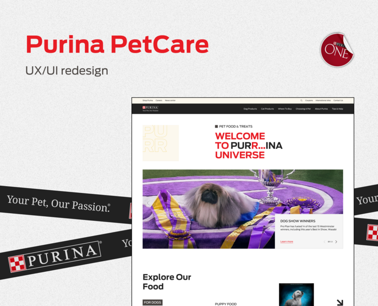 Purina Corporate website UX/UI redesign — Интерфейсы, Анимация на Dprofile