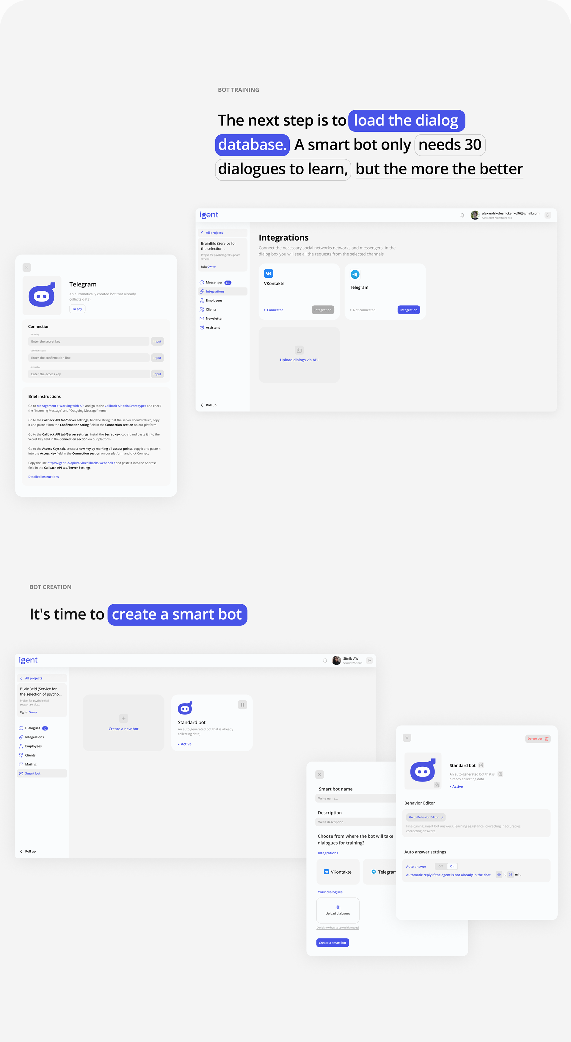 IGENT - CRM service with built in AI — Изображение №7 — Интерфейсы на Dprofile