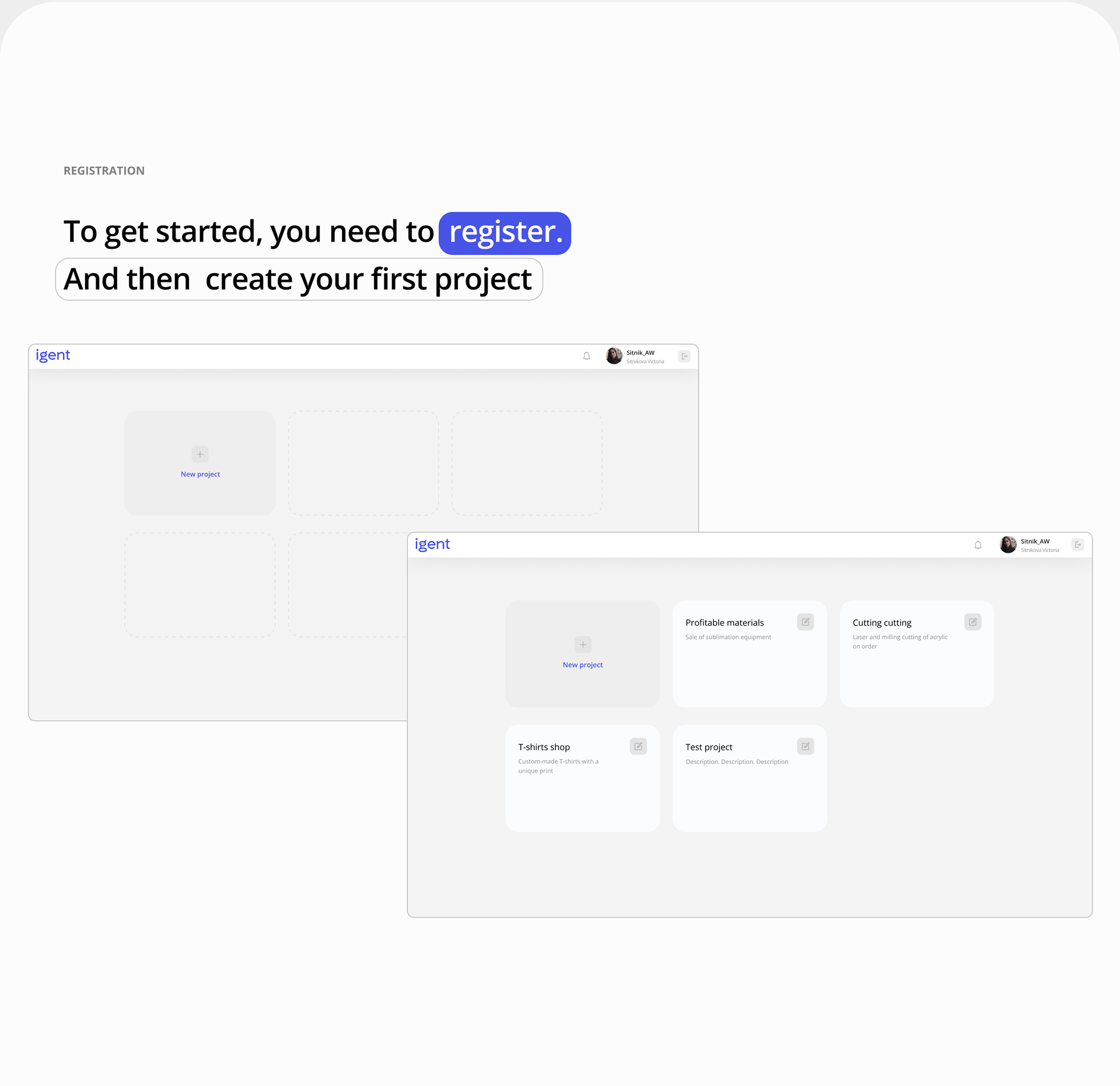 IGENT - CRM service with built in AI — Изображение №6 — Интерфейсы на Dprofile