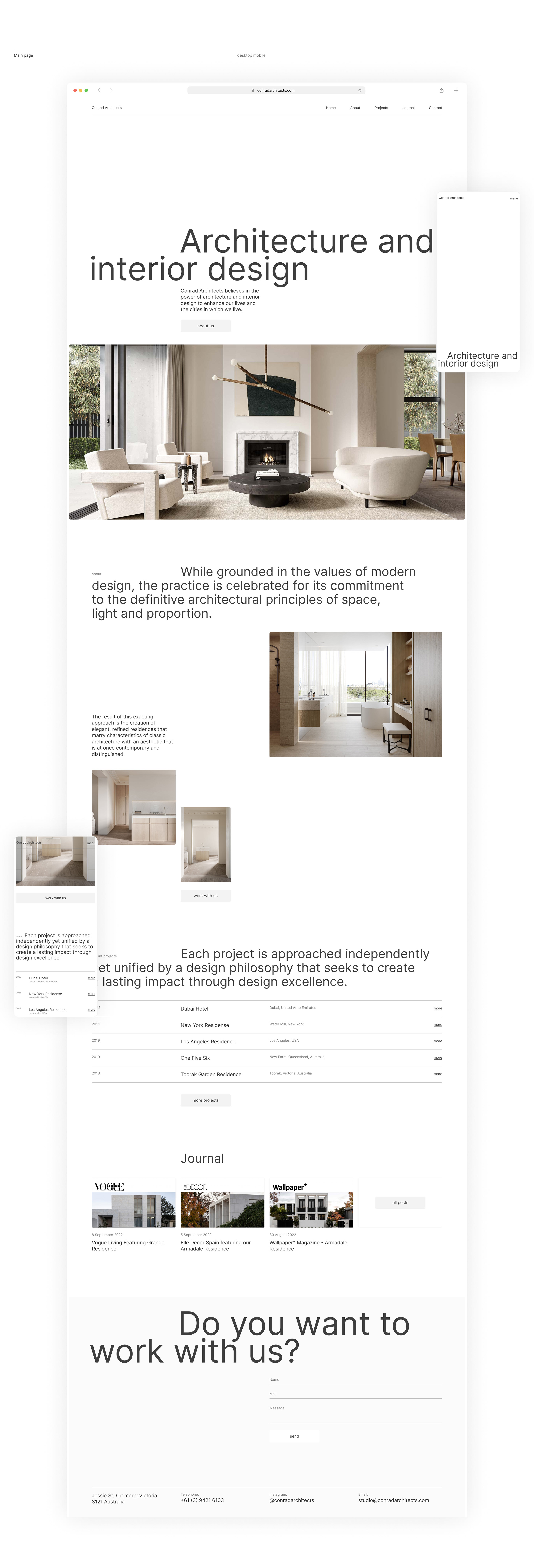 Conrad Architects | web. | concept — Изображение №2 — Интерфейсы, Маркетинг на Dprofile