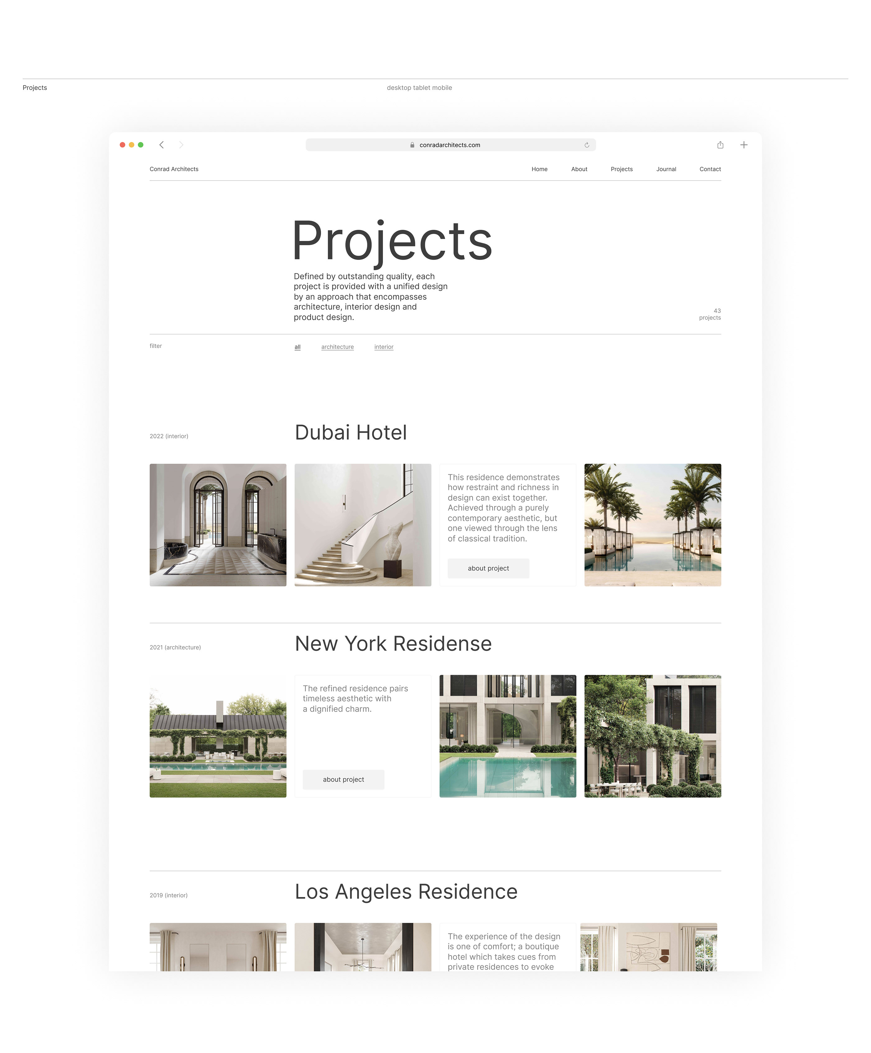 Conrad Architects | web. | concept — Изображение №5 — Интерфейсы, Маркетинг на Dprofile