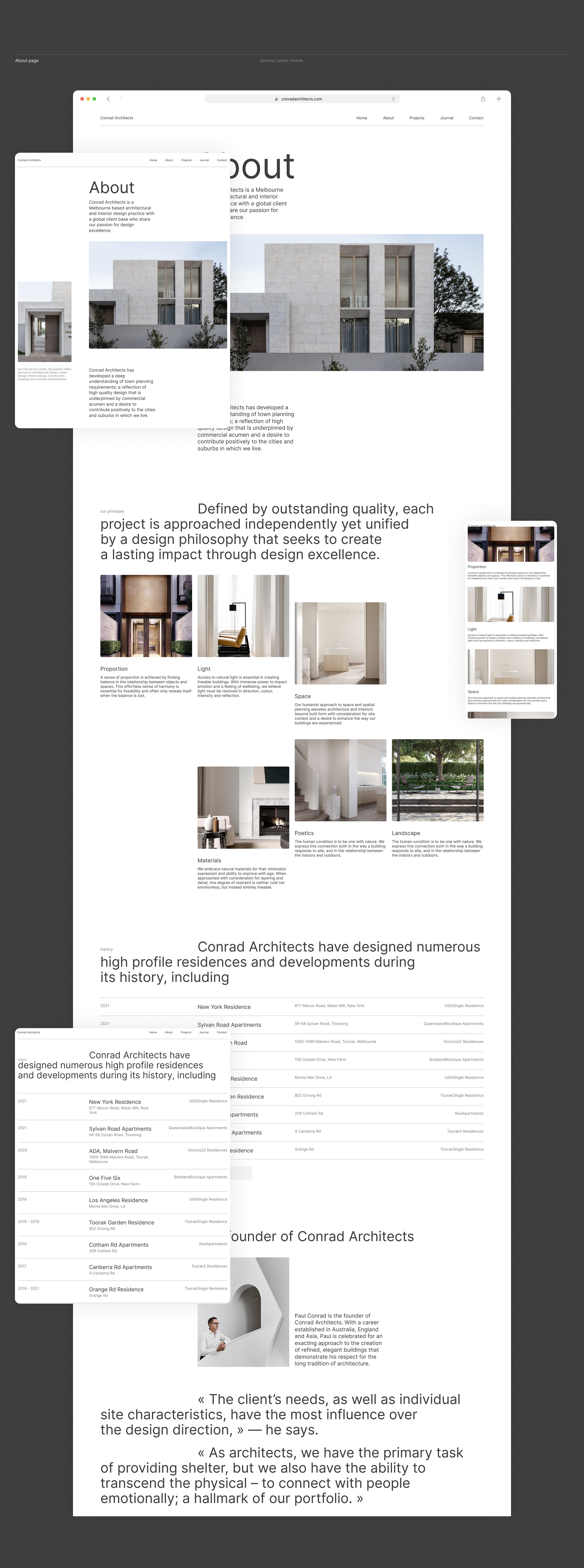 Conrad Architects | web. | concept — Изображение №4 — Интерфейсы, Маркетинг на Dprofile