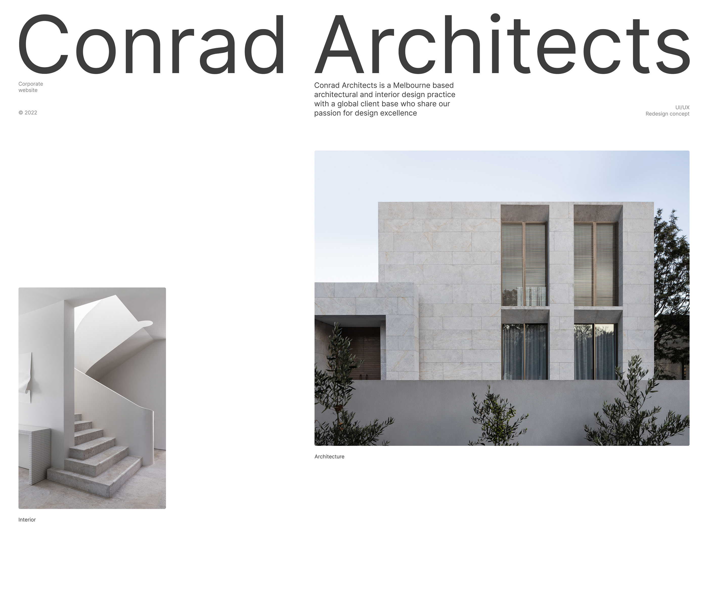 Conrad Architects | web. | concept — Изображение №1 — Интерфейсы, Маркетинг на Dprofile