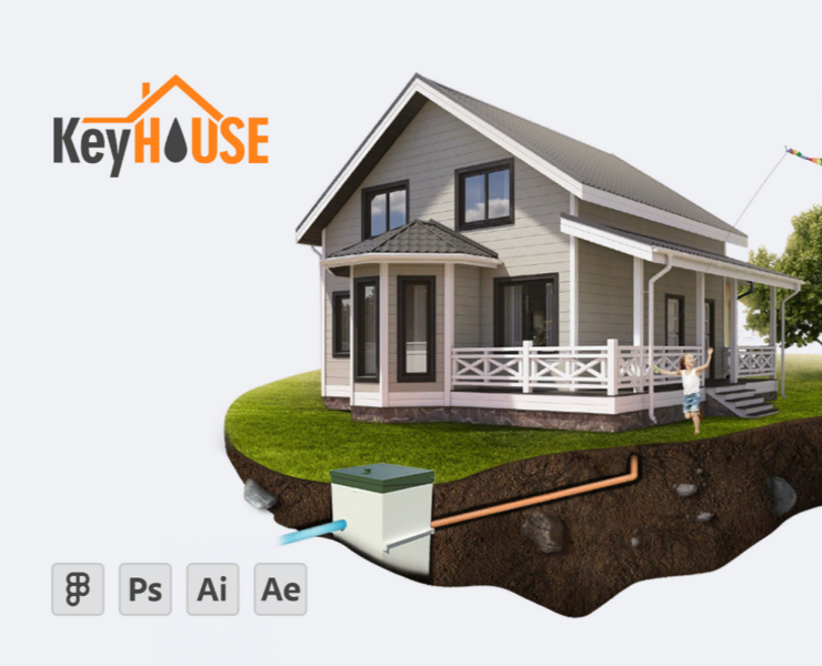 Сайт для компании по установке септиков | KeyHouse — Интерфейсы, Графика на Dprofile