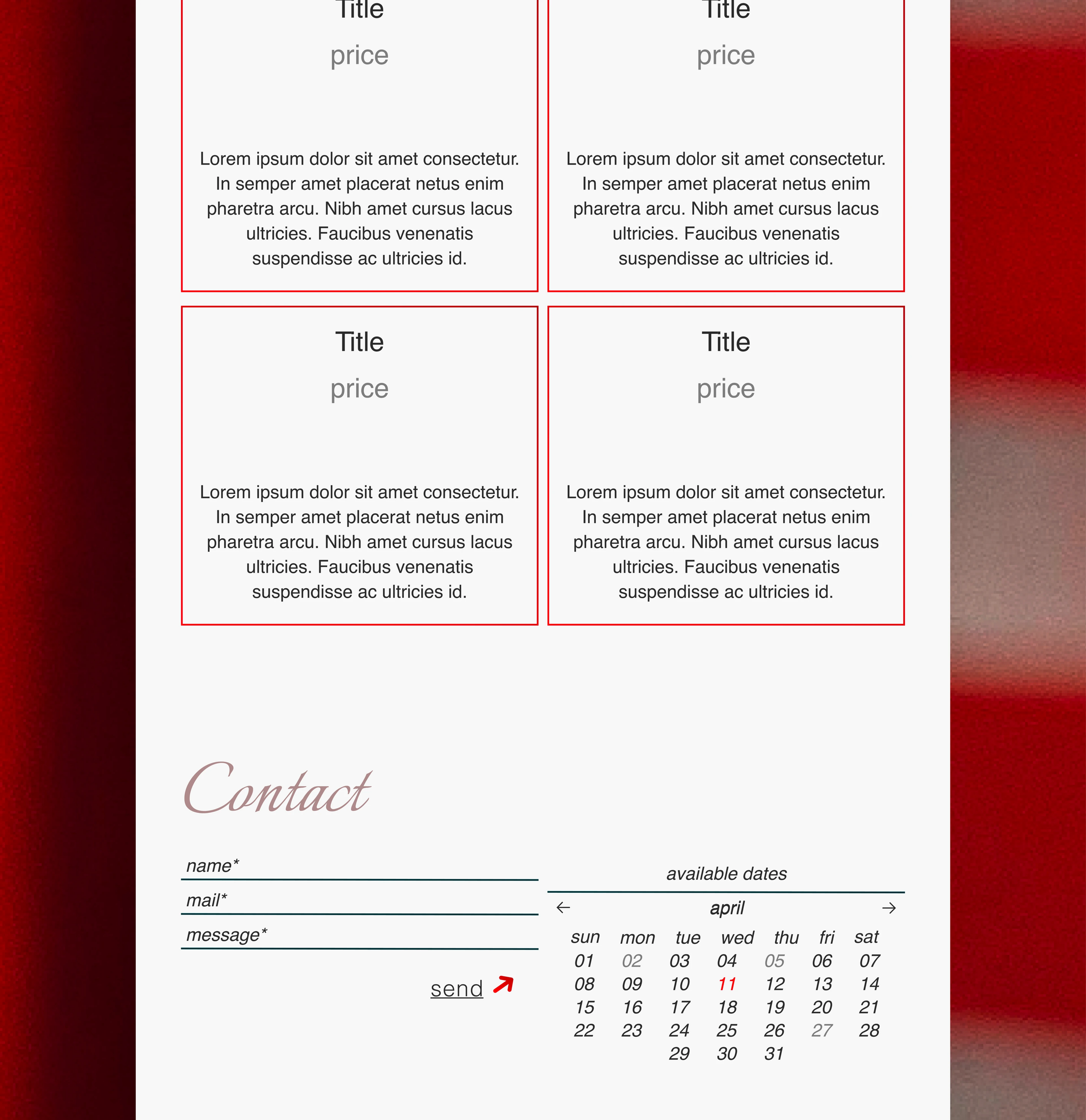 Landing page | Photographer's website — Изображение №4 — Интерфейсы на Dprofile