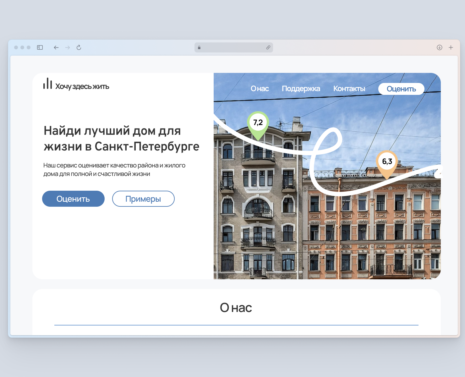 Сайт проекта оценки жилья "Хочу здесь жить" — Интерфейсы на Dprofile