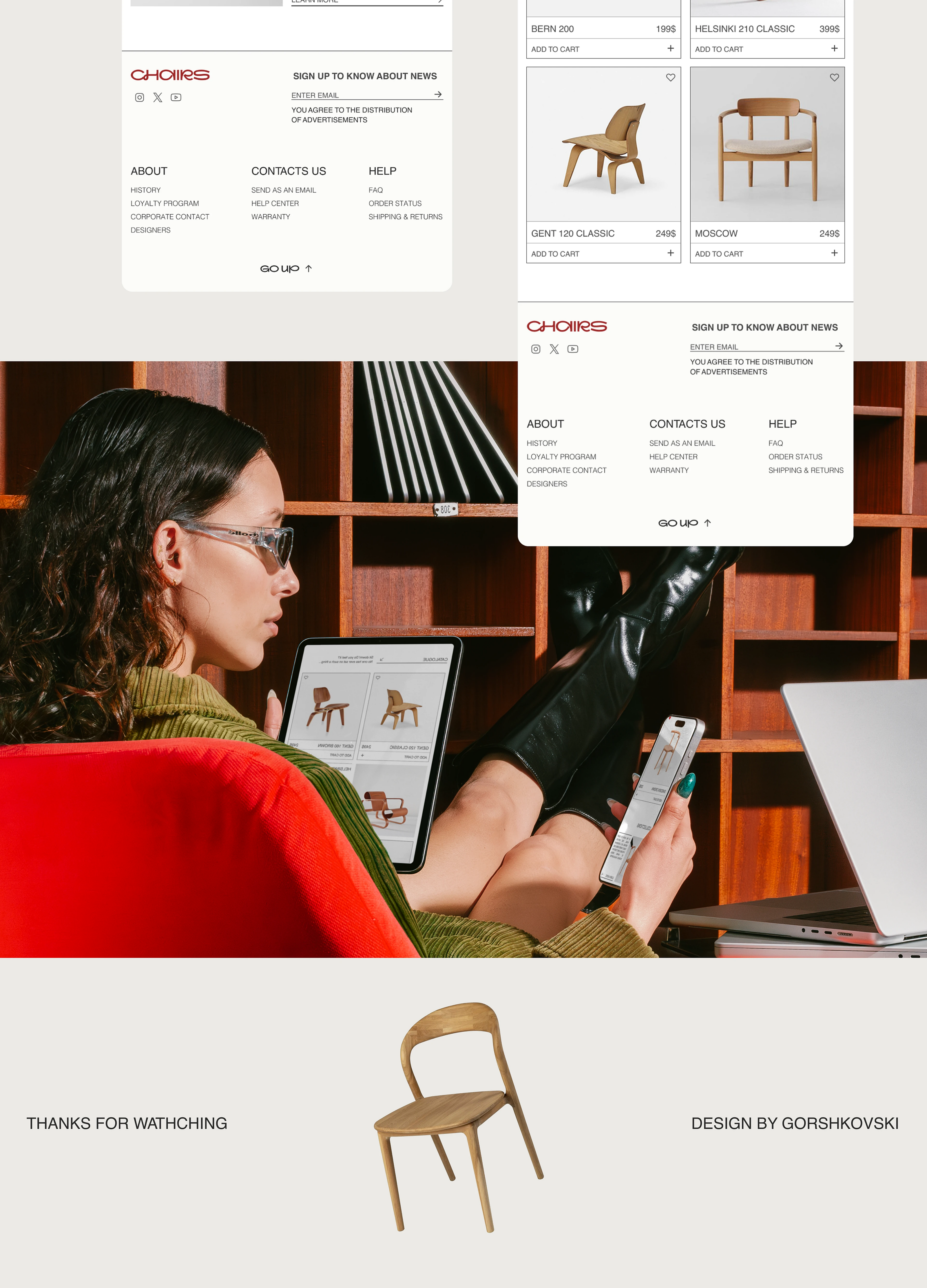 CHAIRS | E-COMMERCE WEBSITE DESIGN — Изображение №8 — Интерфейсы, Брендинг на Dprofile