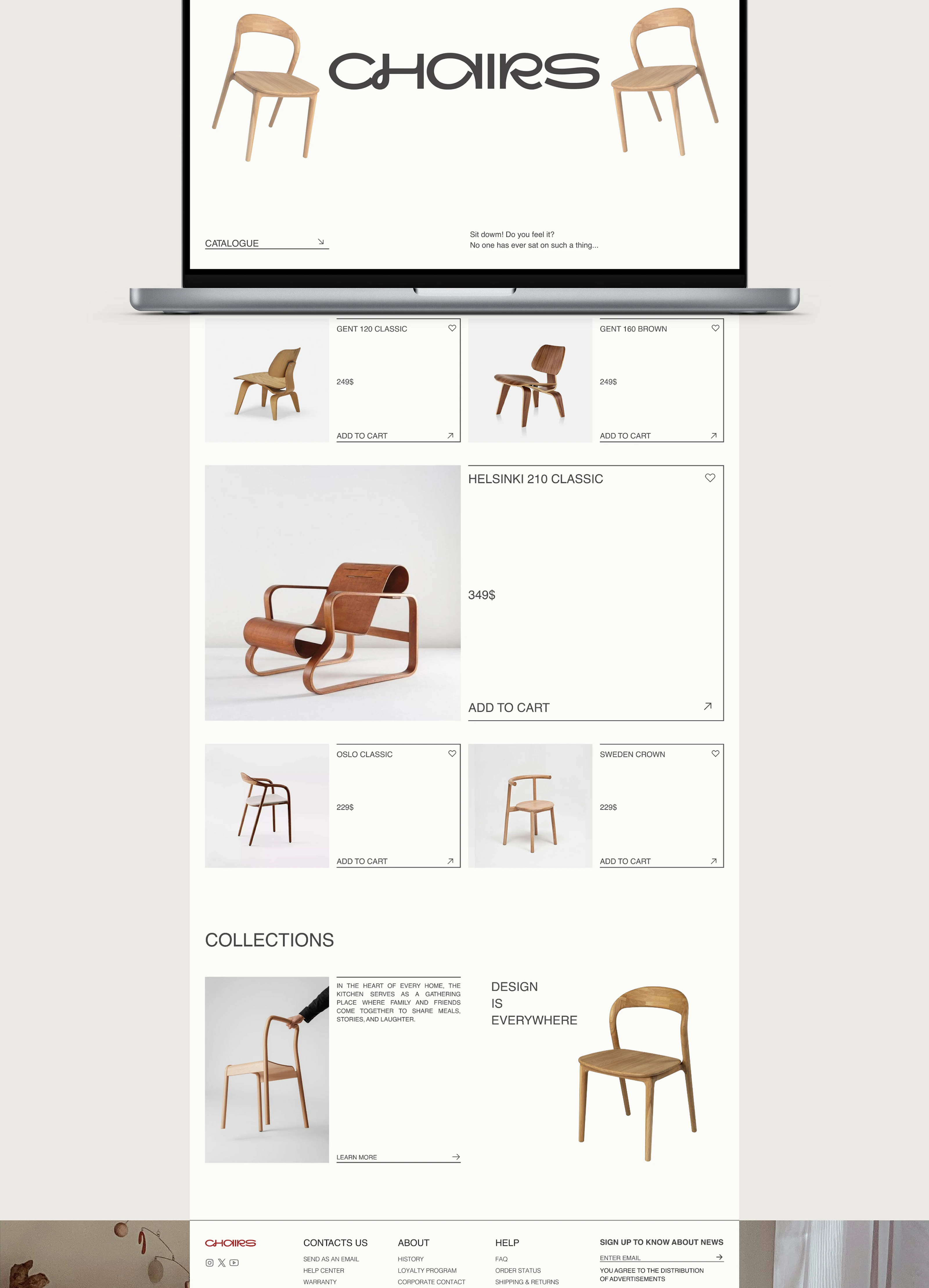 CHAIRS | E-COMMERCE WEBSITE DESIGN — Изображение №2 — Интерфейсы, Брендинг на Dprofile