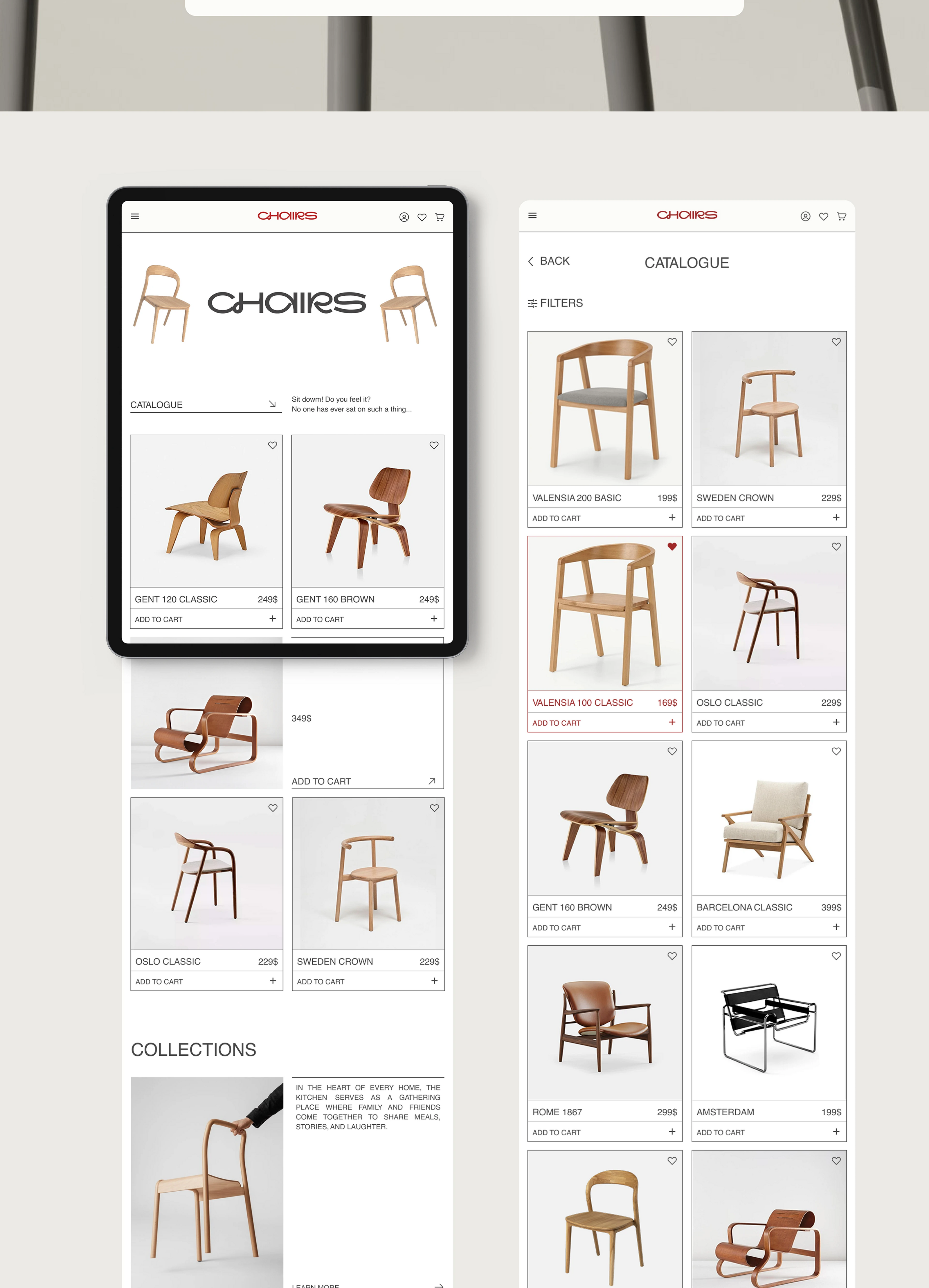 CHAIRS | E-COMMERCE WEBSITE DESIGN — Изображение №7 — Интерфейсы, Брендинг на Dprofile