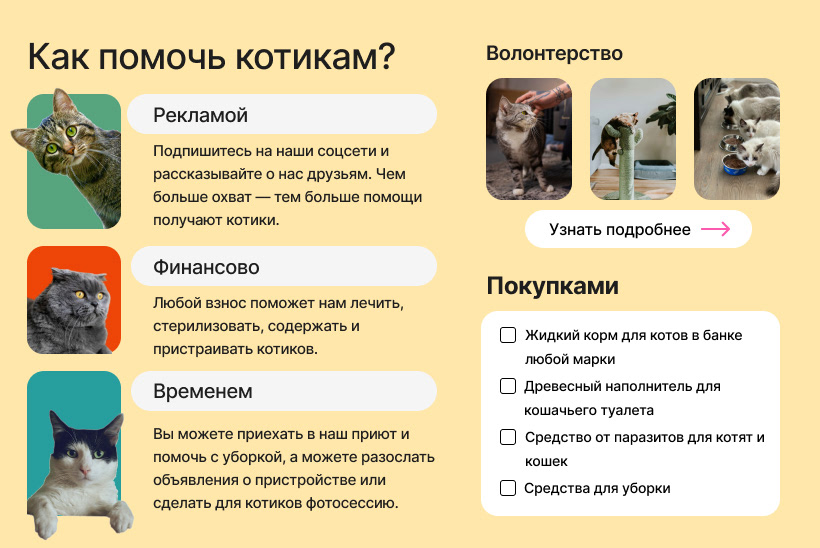 Animal shelter/Приют для котиков — Изображение №6 — Интерфейсы, Брендинг на Dprofile