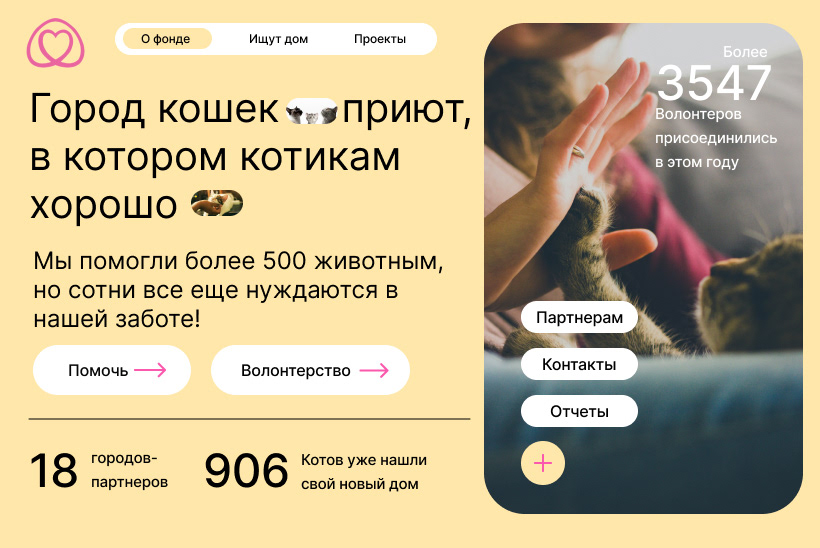Animal shelter/Приют для котиков — Изображение №4 — Интерфейсы, Брендинг на Dprofile