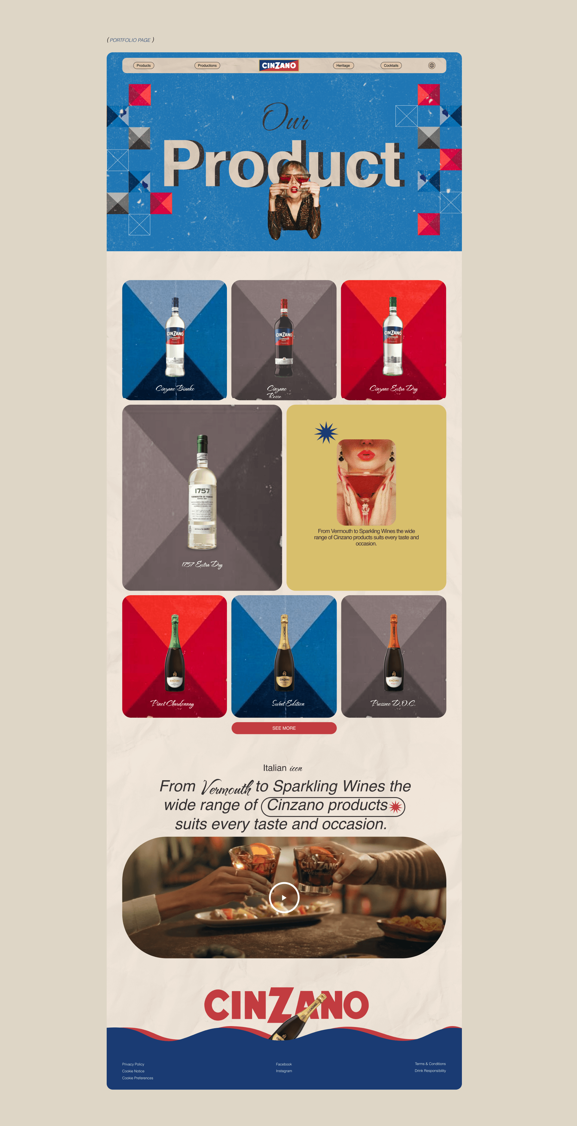 Cinzano | Corporate website redesign — Изображение №5 — Интерфейсы, Брендинг на Dprofile