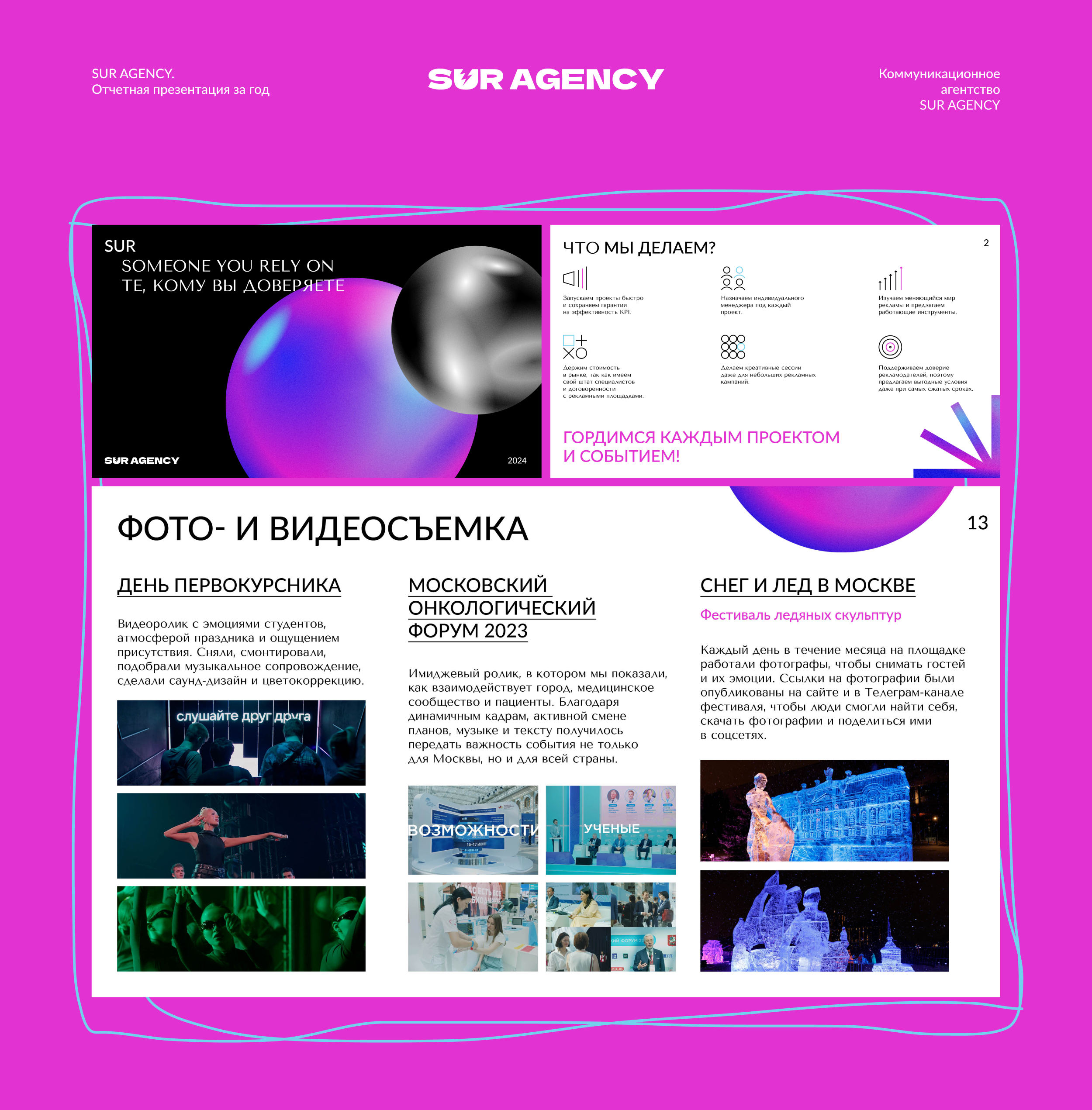 Презентация «SUR AGENCY. Отчетная презентация за год» — Изображение №1 — Графика на Dprofile
