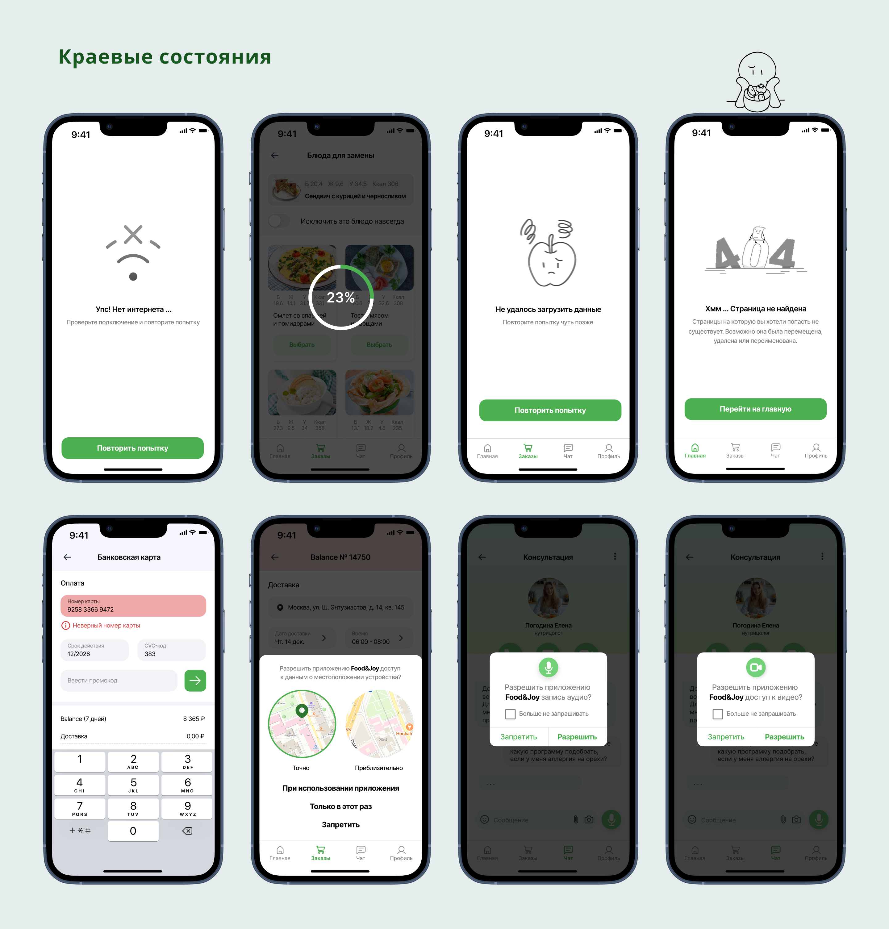 Mobile App | UI/UX design | Food&Joy — Изображение №9 — Интерфейсы на Dprofile