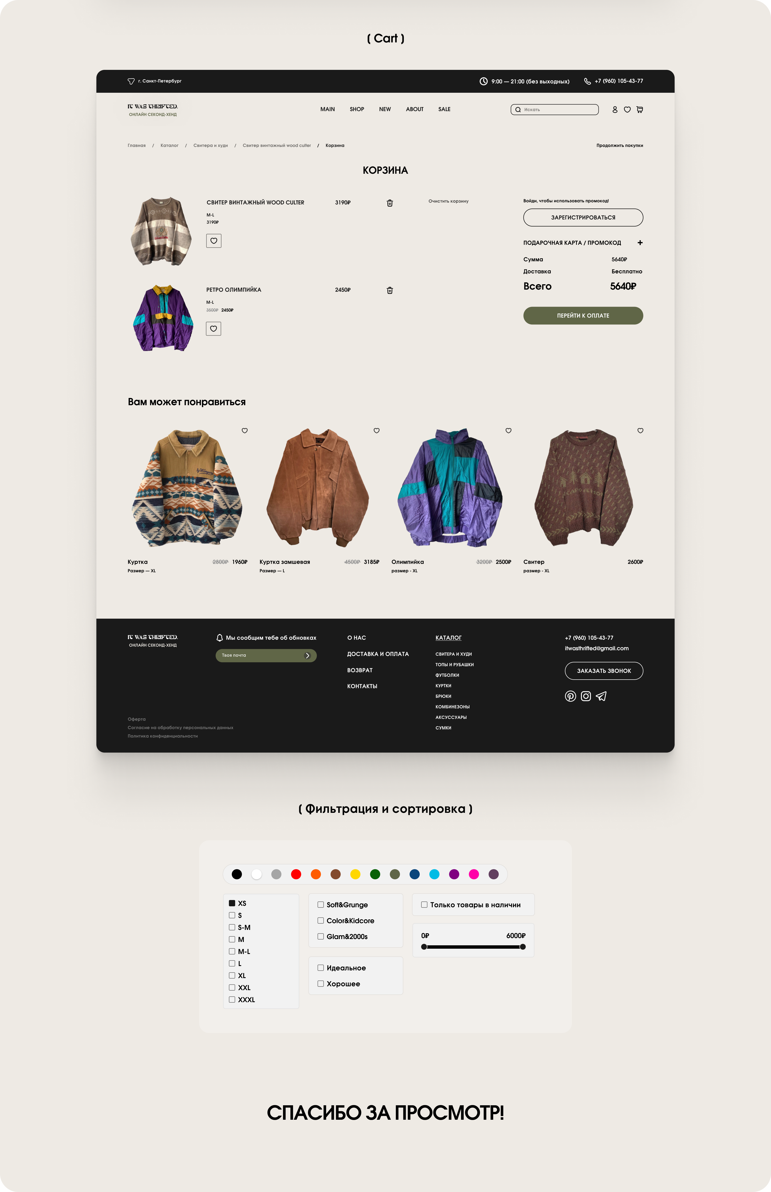 Дизайн интернет-магазина винтажной одежды "IT WAS THRIFTED" — Изображение №5 — Интерфейсы на Dprofile