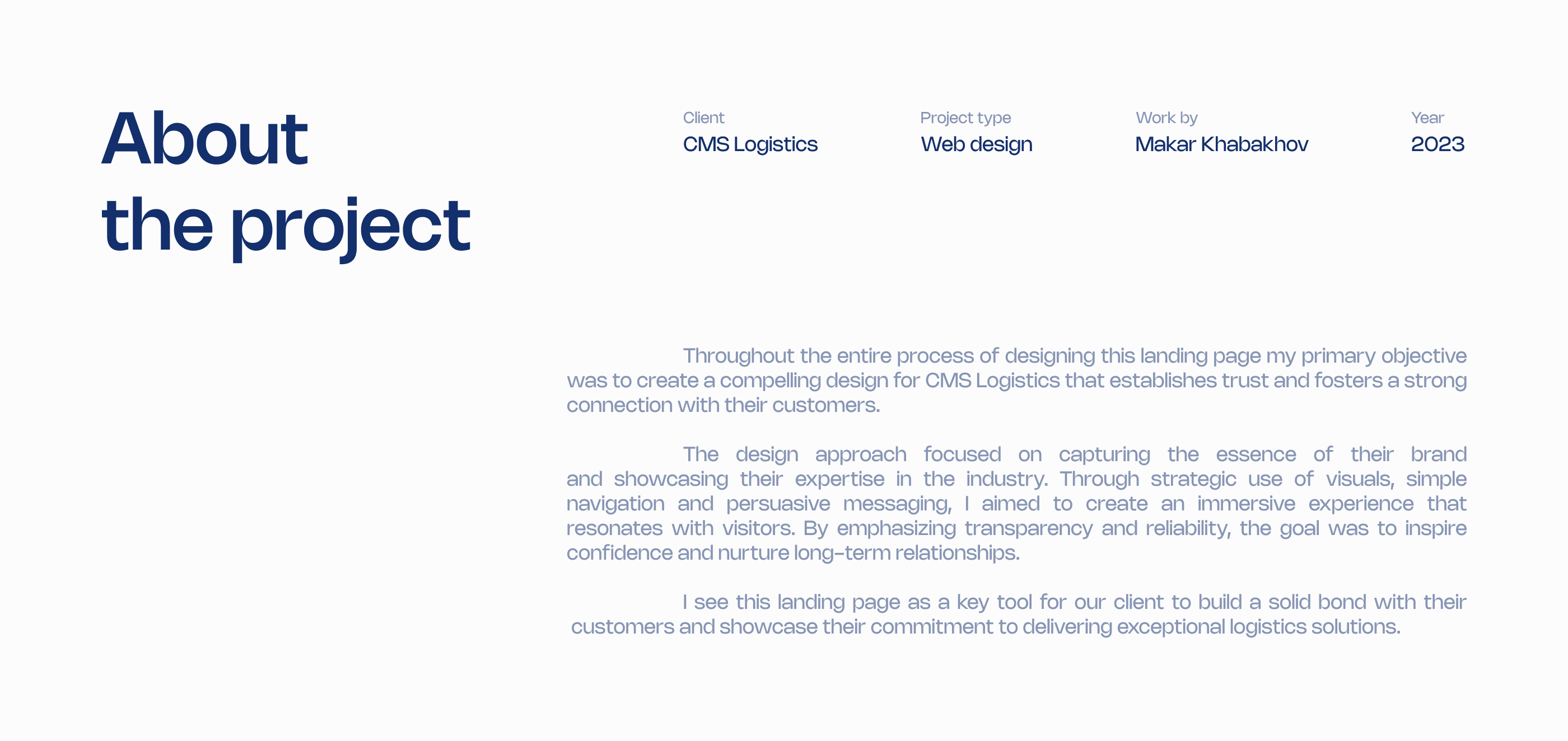 Landing page design | CMS Logistics — Изображение №1 — Интерфейсы на Dprofile