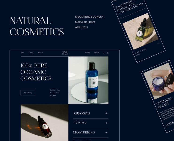 Luwi Organic Cosmetics — Интерфейсы на Dprofile