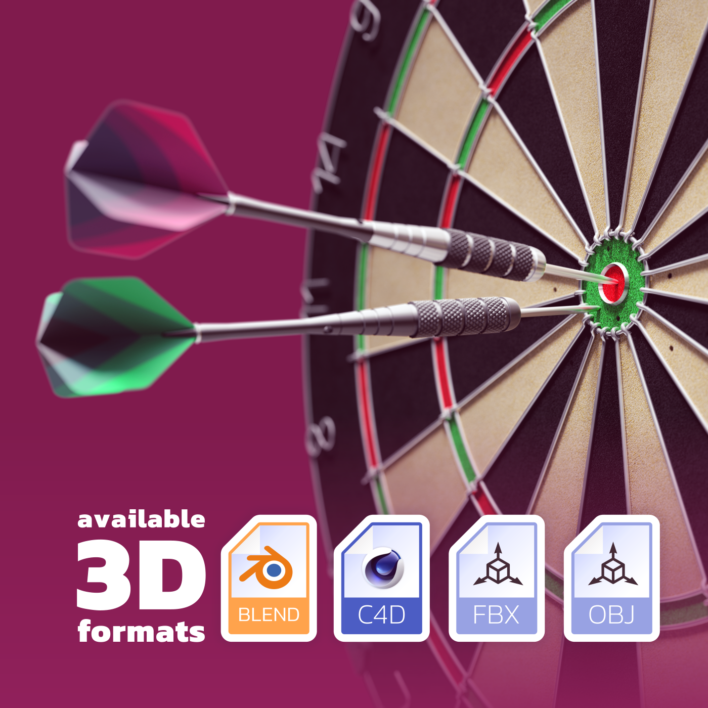 Игра дартс — Набор 3D моделей — Изображение №10 — Иллюстрация, 3D на Dprofile