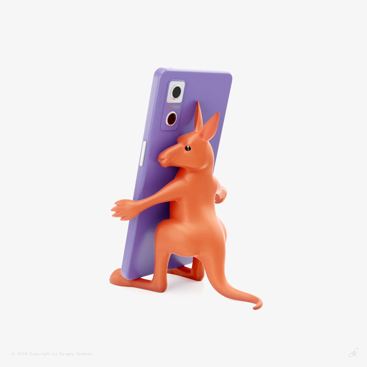 Кенгуру — подставка для смартфона — Изображение №1 — 3D, Анимация на Dprofile