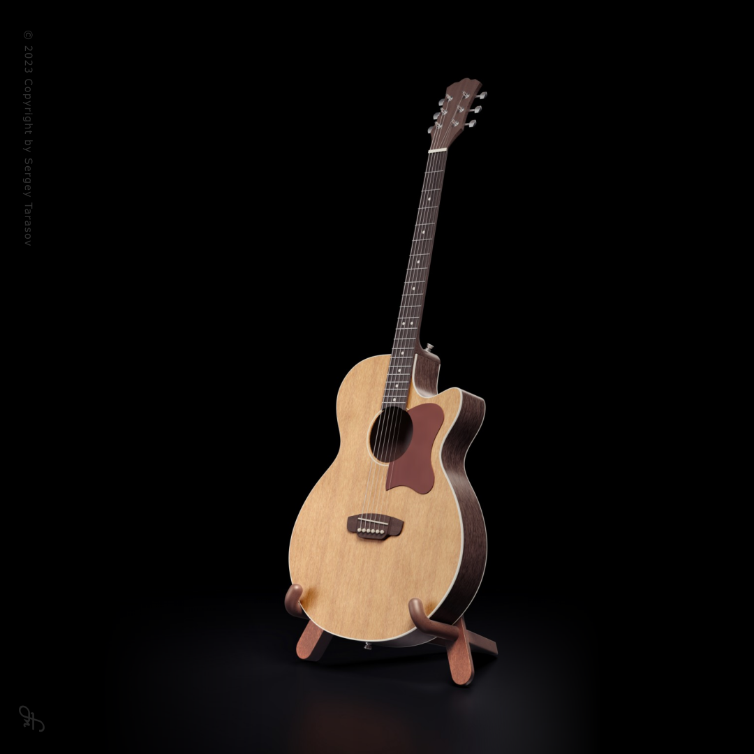 Акустическая гитара — 3D-модель — Изображение №1 — Иллюстрация, 3D на Dprofile