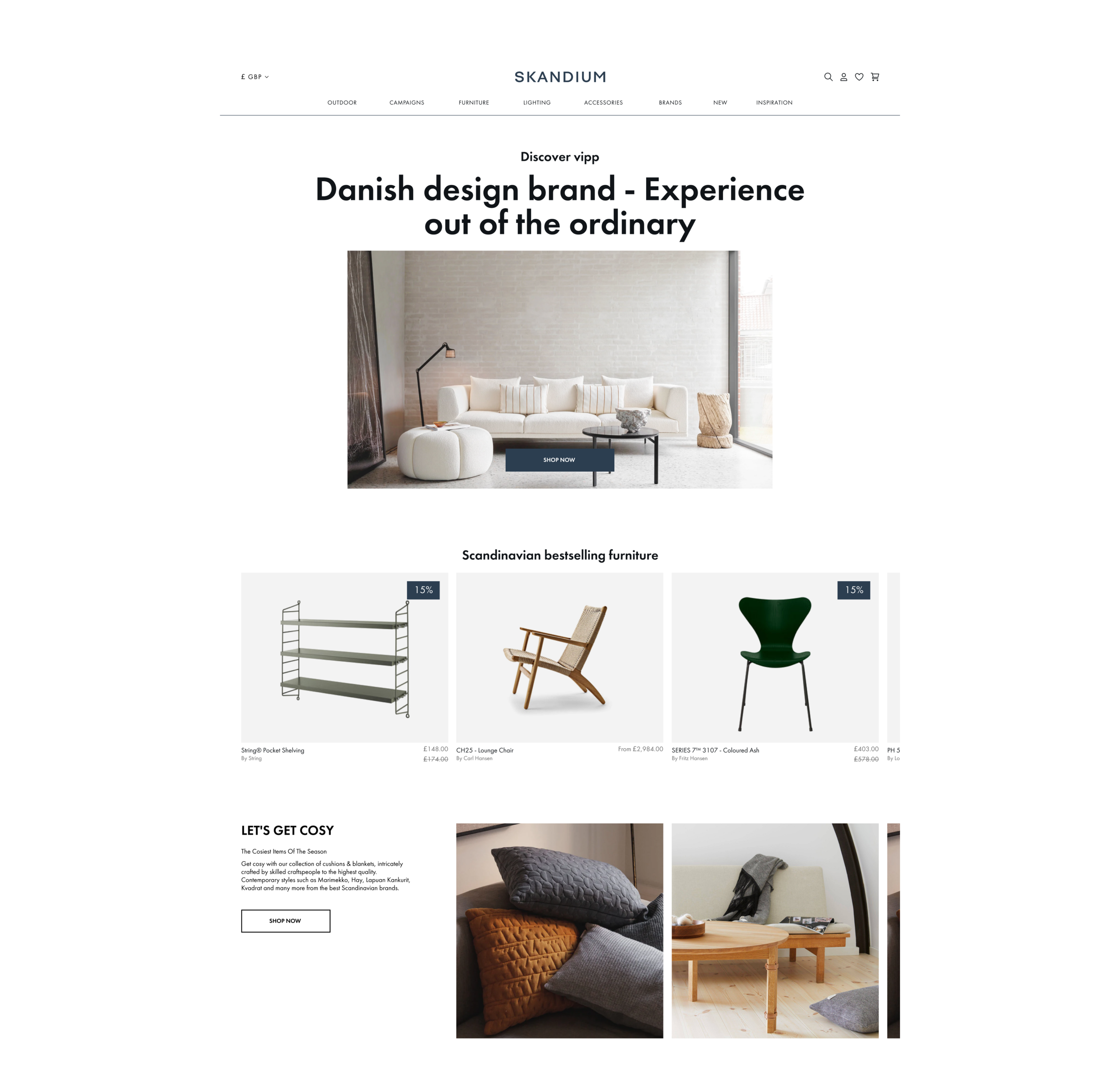 Skandium | E-commerce redesign concept — Изображение №3 — Интерфейсы, Графика на Dprofile