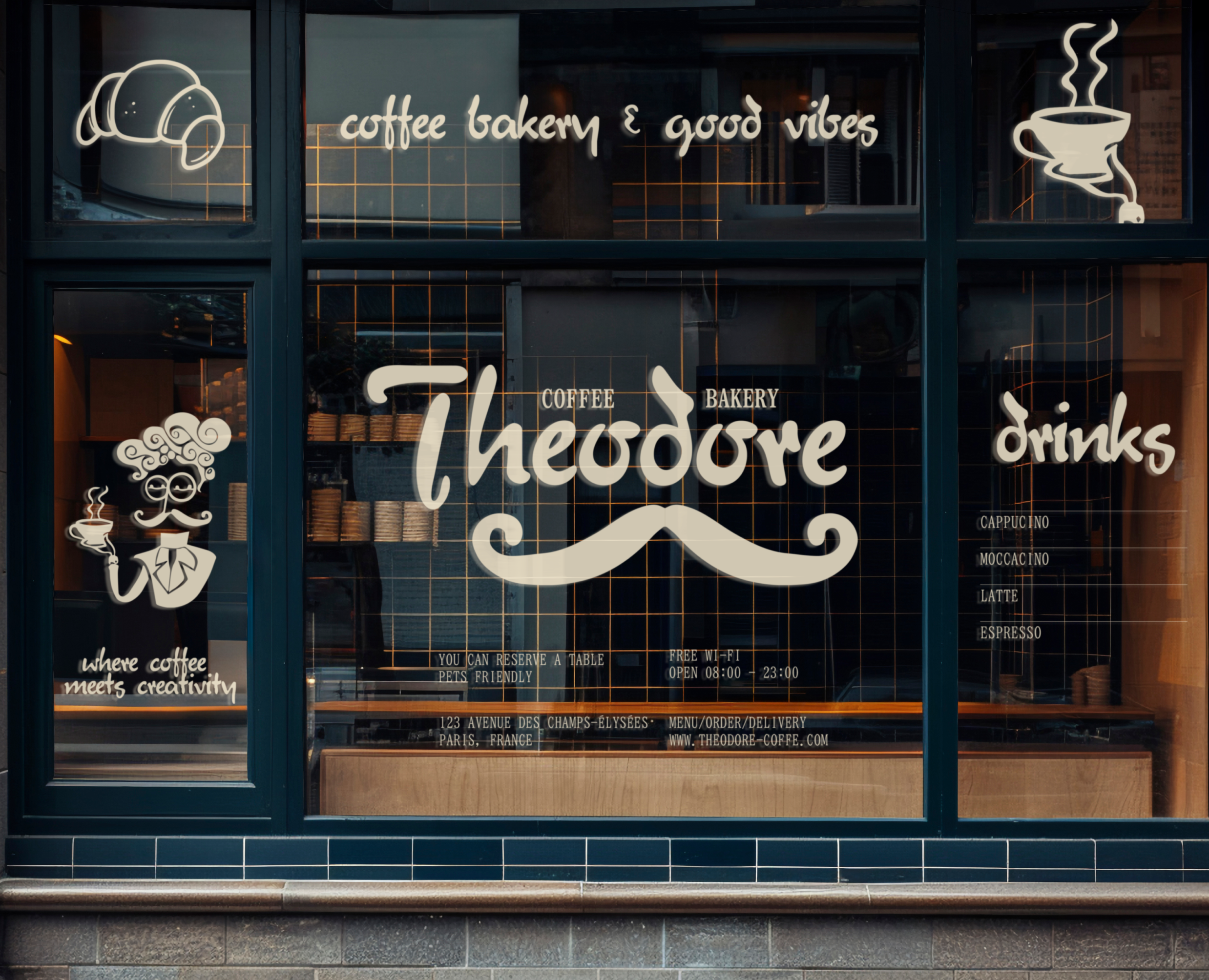 THEODORE | COFFEE SHOP IDENTITY — Брендинг, Графика на Dprofile