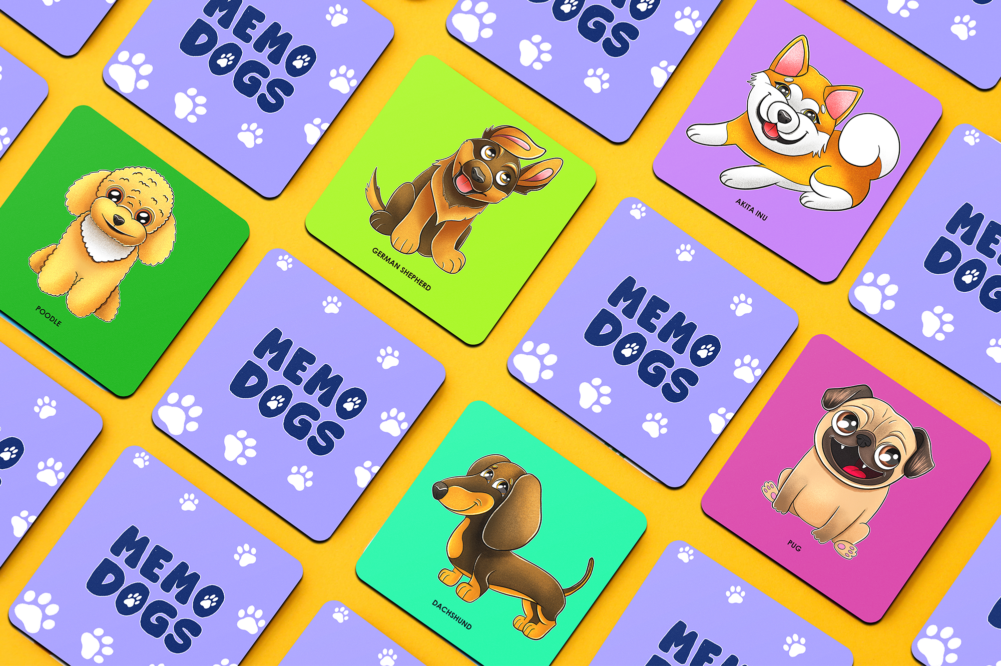 Иллюстрации для детской настольной игры мемо с собачками — Изображение №8 — Брендинг, Иллюстрация на Dprofile