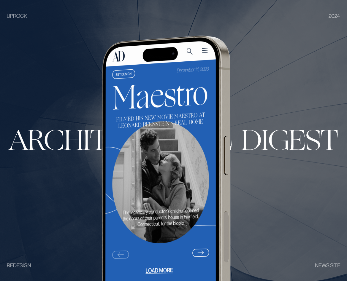 Architectural Digest ⎟Redesign news site — Интерфейсы, Анимация на Dprofile