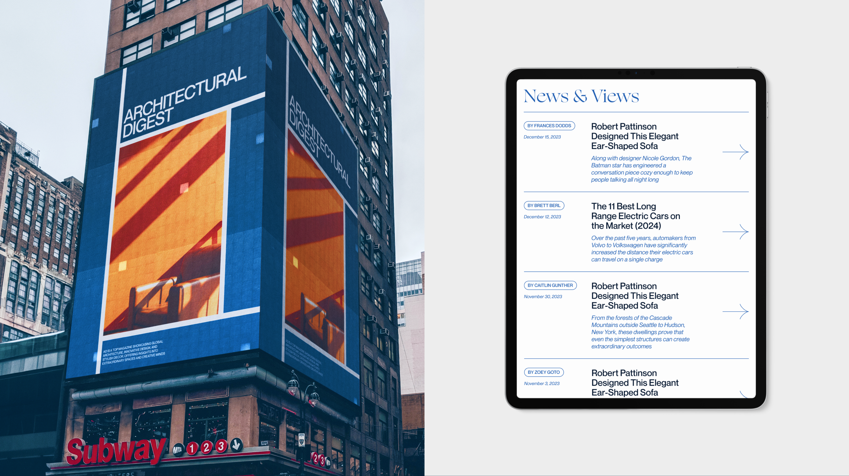 Architectural Digest ⎟Redesign news site — Изображение №5 — Интерфейсы, Анимация на Dprofile