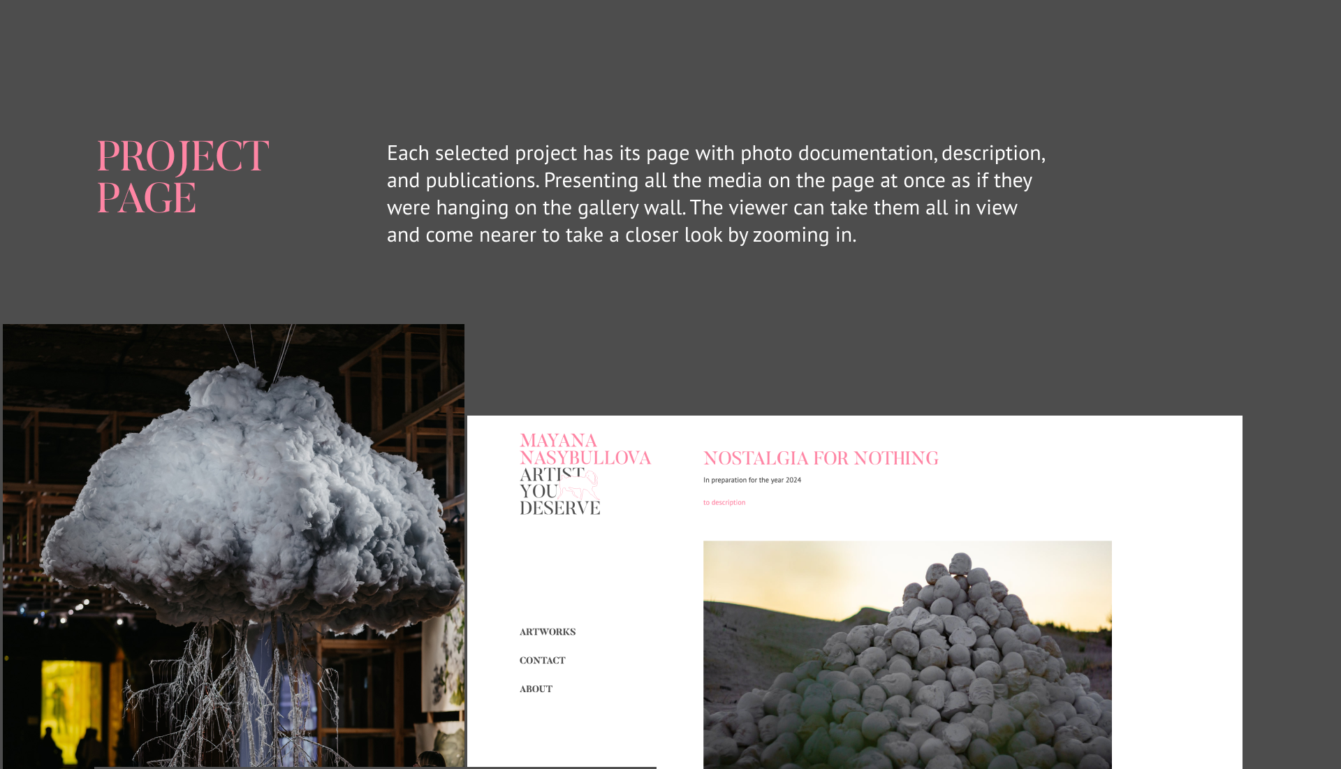 Artist Portfolio Website for Mayana Nasybullova — Изображение №15 — Интерфейсы, Брендинг на Dprofile