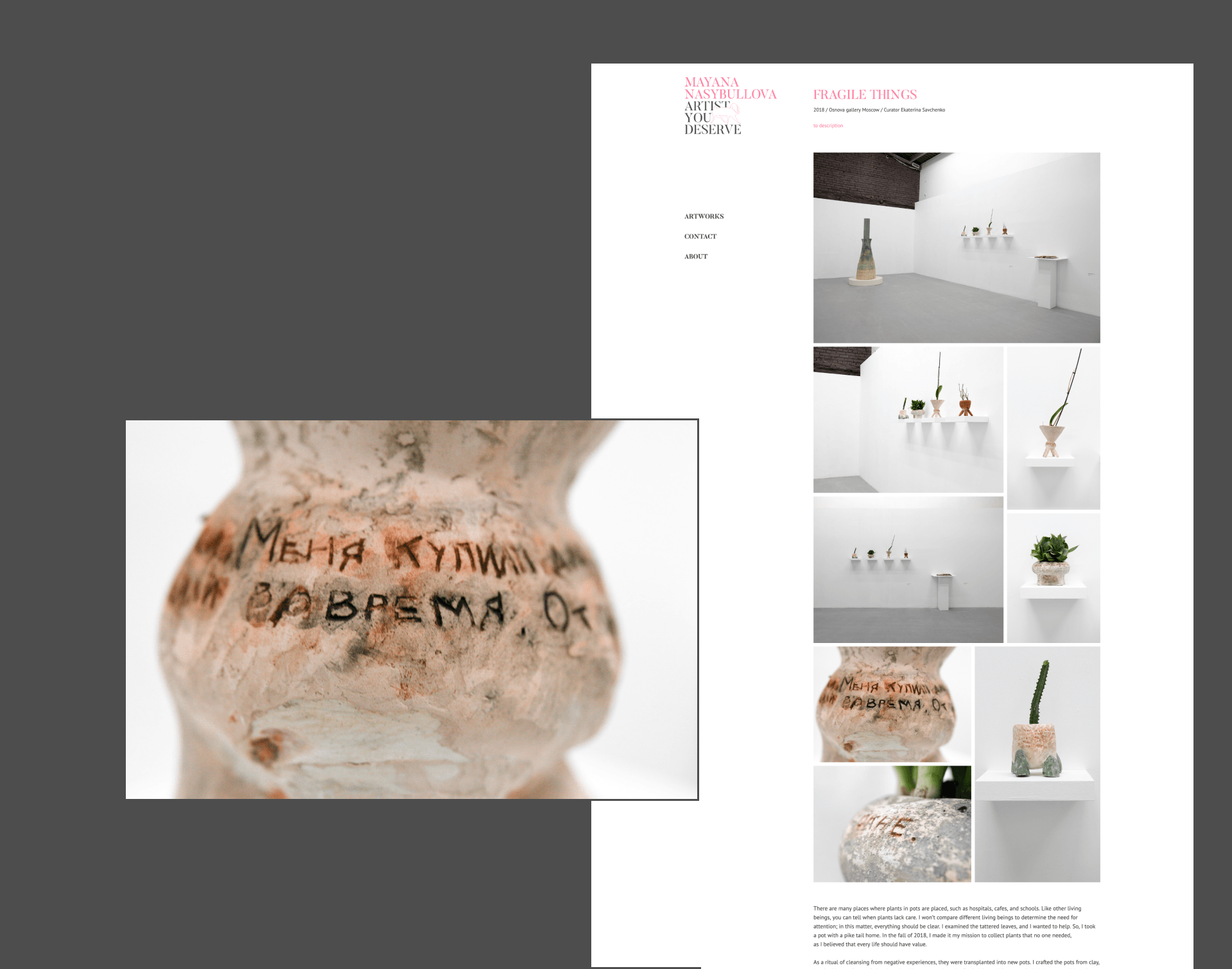 Artist Portfolio Website for Mayana Nasybullova — Изображение №17 — Интерфейсы, Брендинг на Dprofile