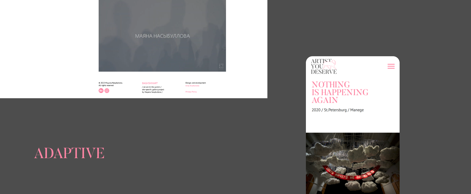 Artist Portfolio Website for Mayana Nasybullova — Изображение №20 — Интерфейсы, Брендинг на Dprofile