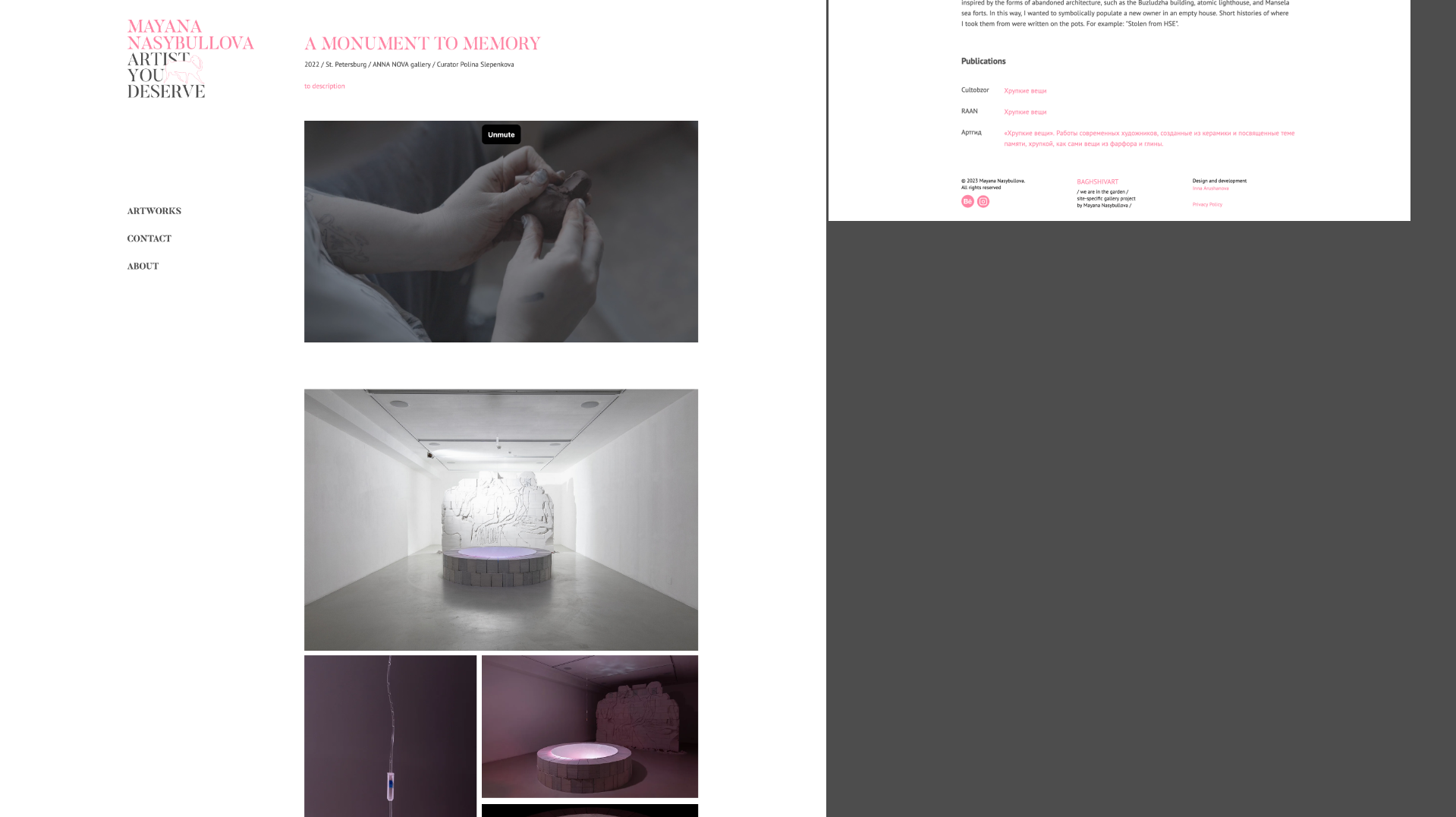 Artist Portfolio Website for Mayana Nasybullova — Изображение №18 — Интерфейсы, Брендинг на Dprofile