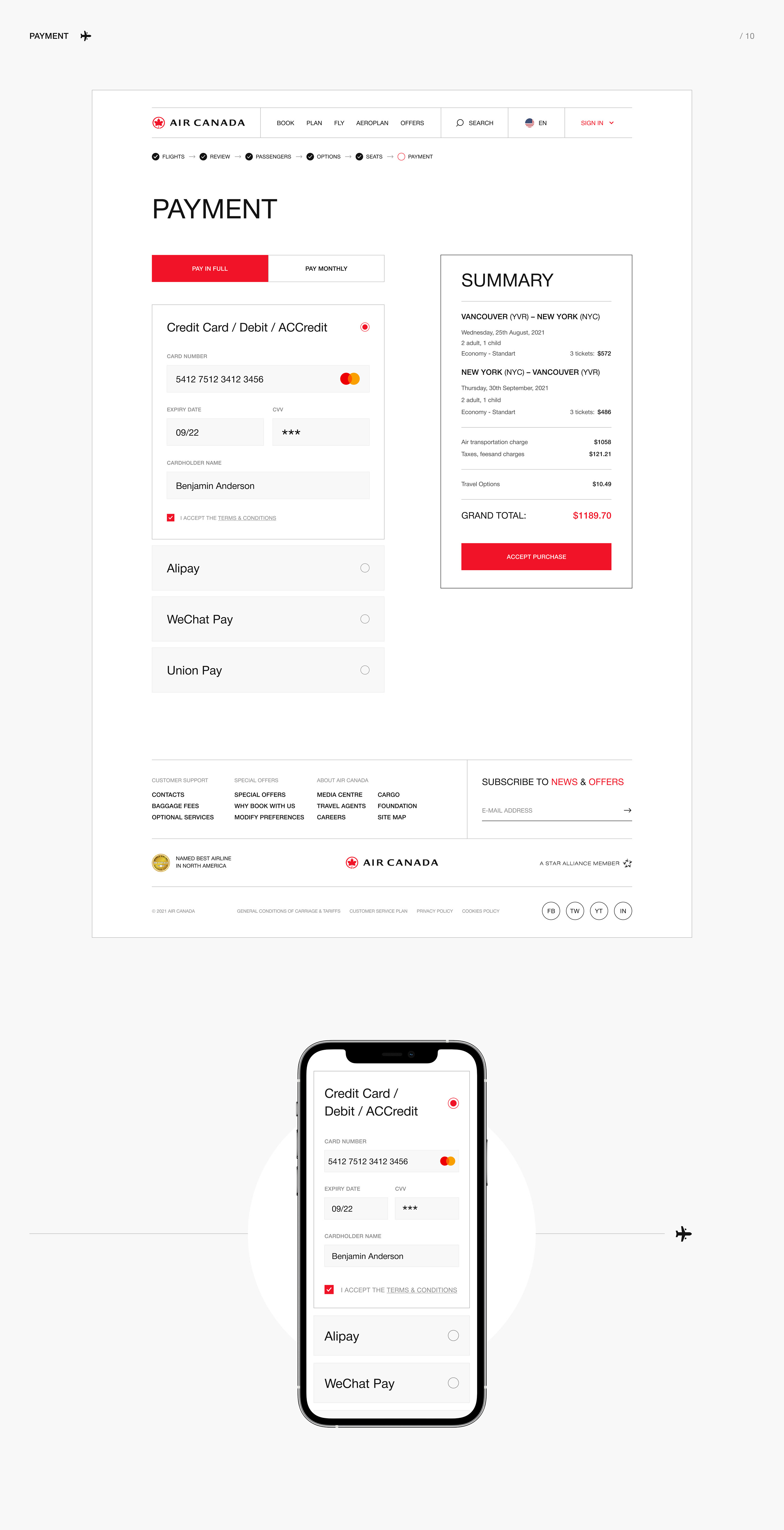 Air Canada - Redesign — Изображение №16 — Интерфейсы на Dprofile