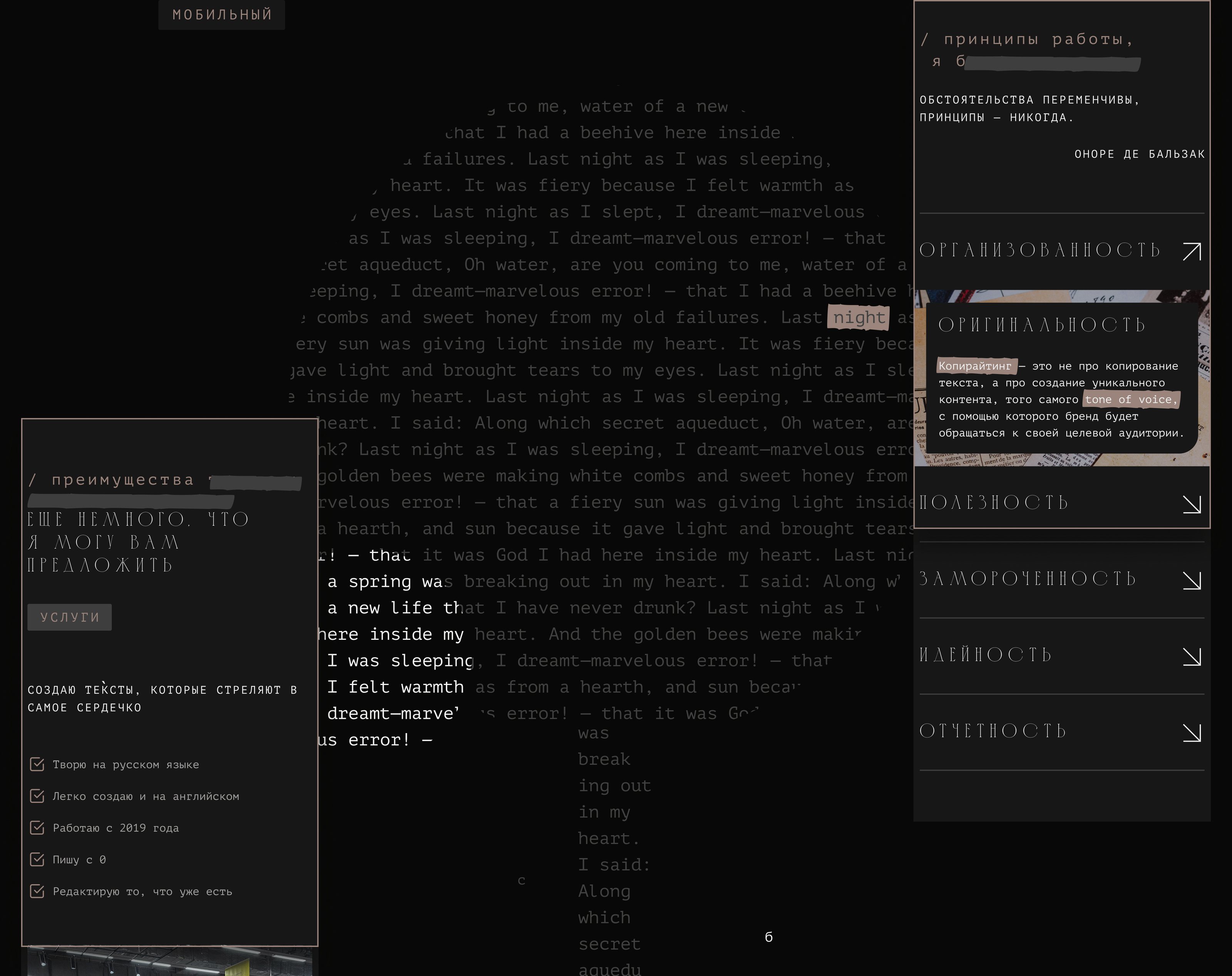 Копирайтер, сайт-портфолио — Изображение №18 — Интерфейсы на Dprofile