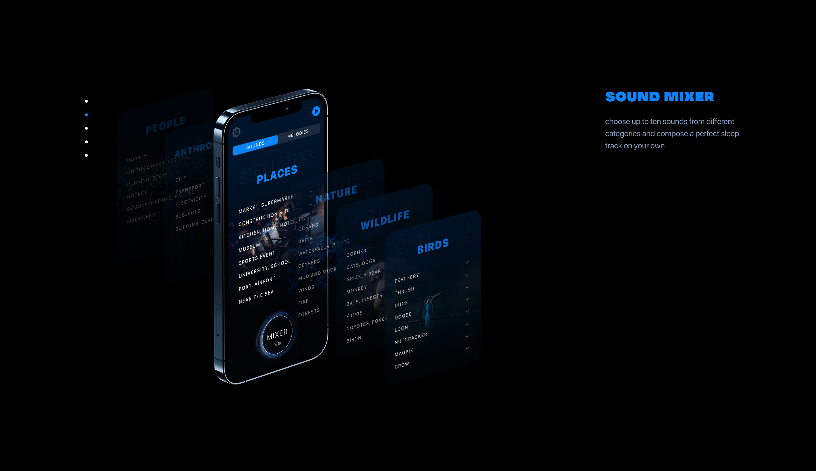 sleep music ios app UX/UI design — Изображение №2 — Интерфейсы, Графика на Dprofile