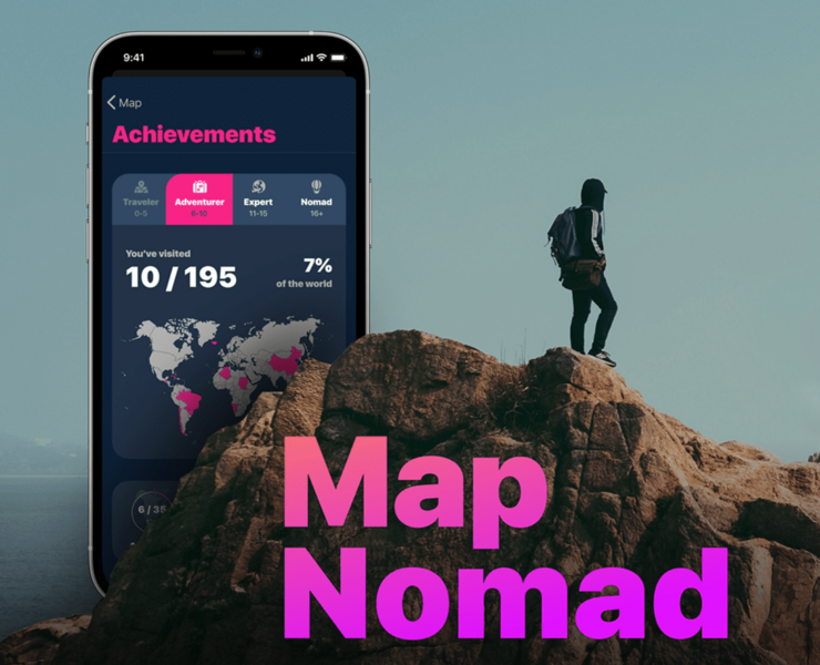 travel map app – interact prototype — Интерфейсы, Брендинг на Dprofile
