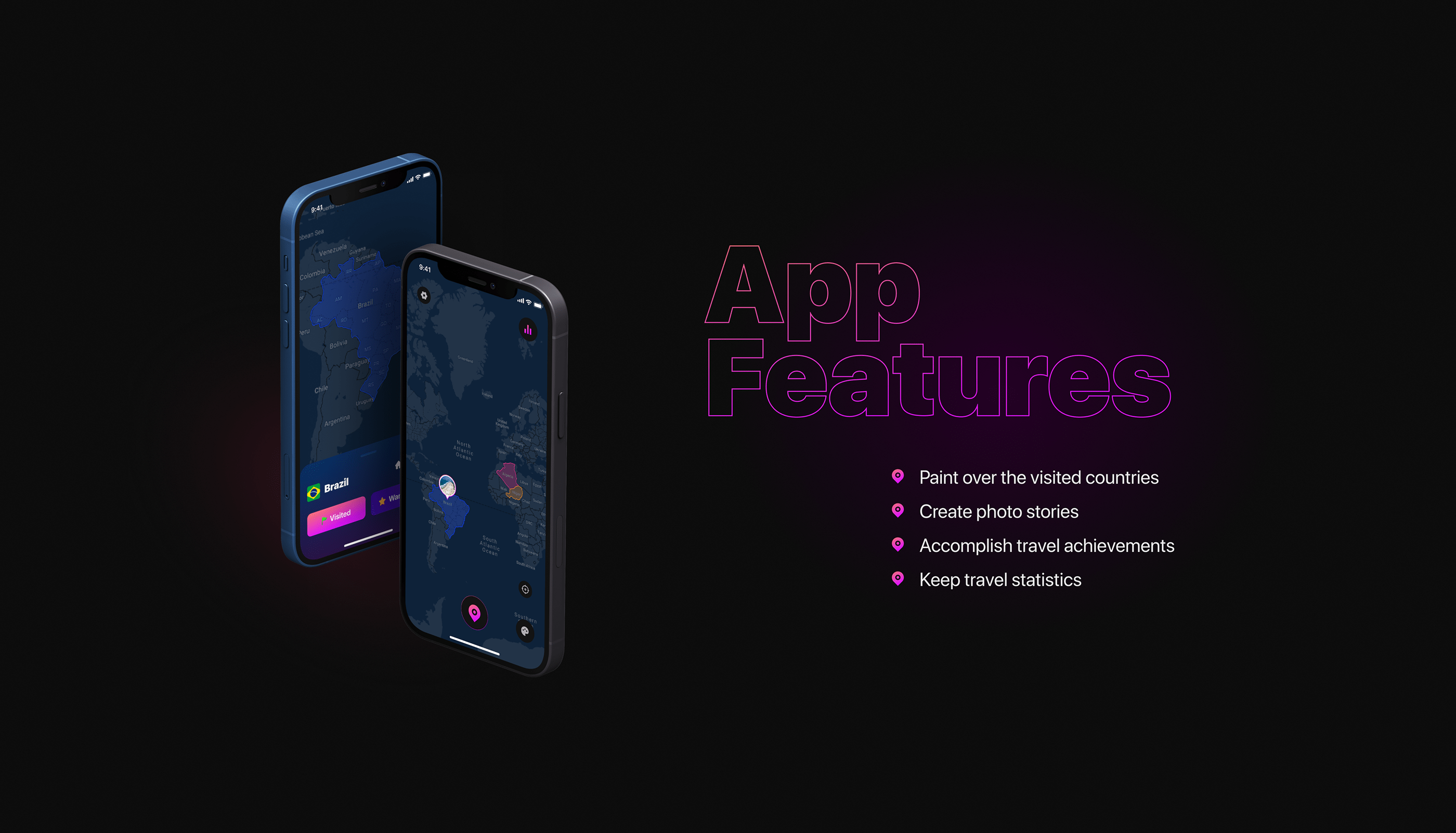 travel map app – interact prototype — Изображение №2 — Интерфейсы, Брендинг на Dprofile