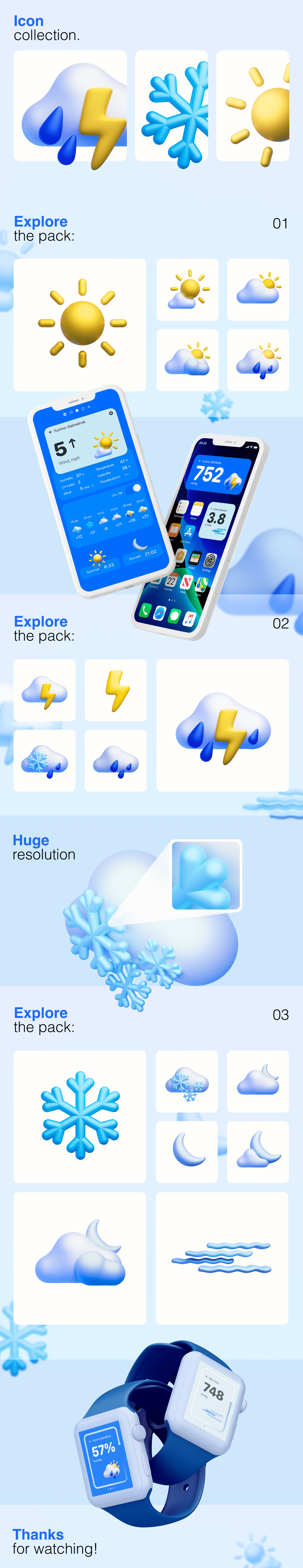 3D icons for weather app — Изображение №1 — Графика, 3D на Dprofile