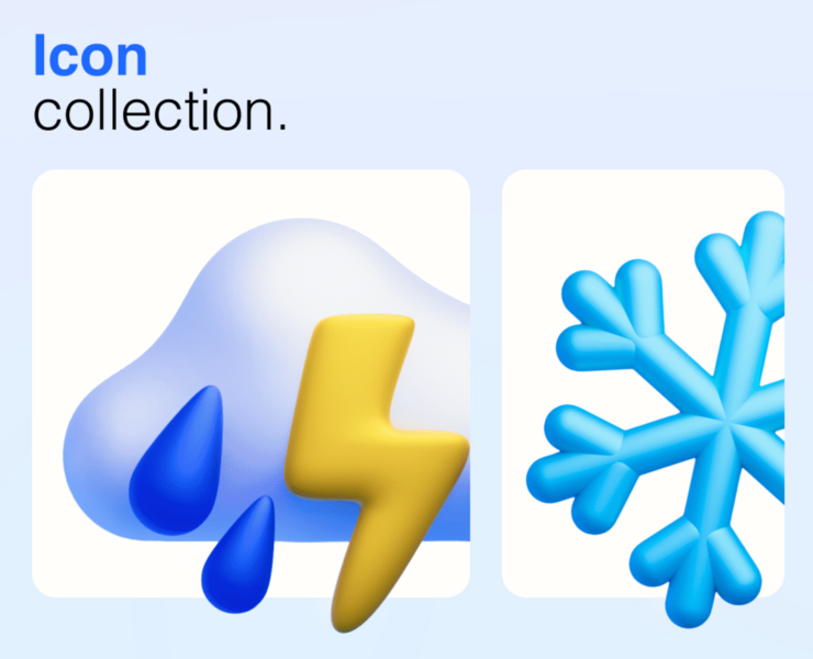 3D icons for weather app — Графика, 3D на Dprofile