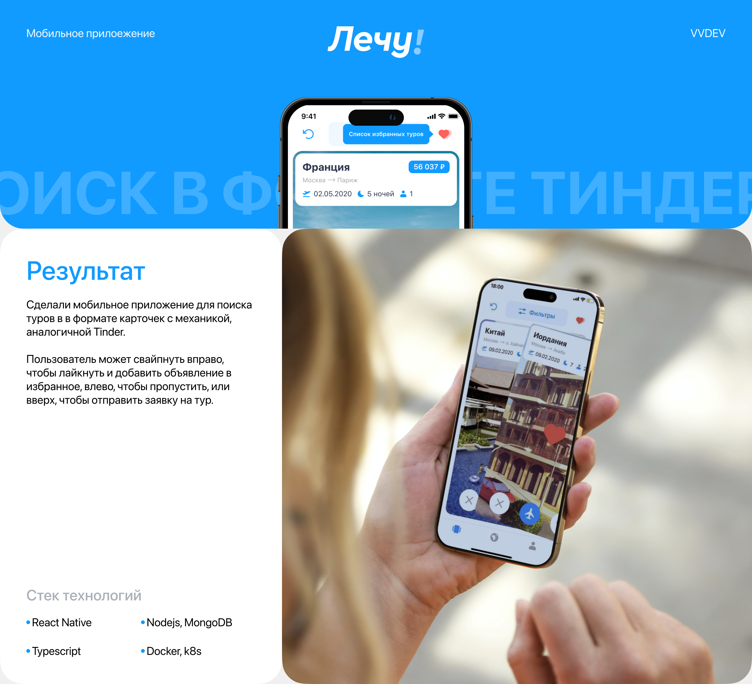 Лечу! Поиск туров в формате Tinder — Изображение №1 — Интерфейсы на Dprofile