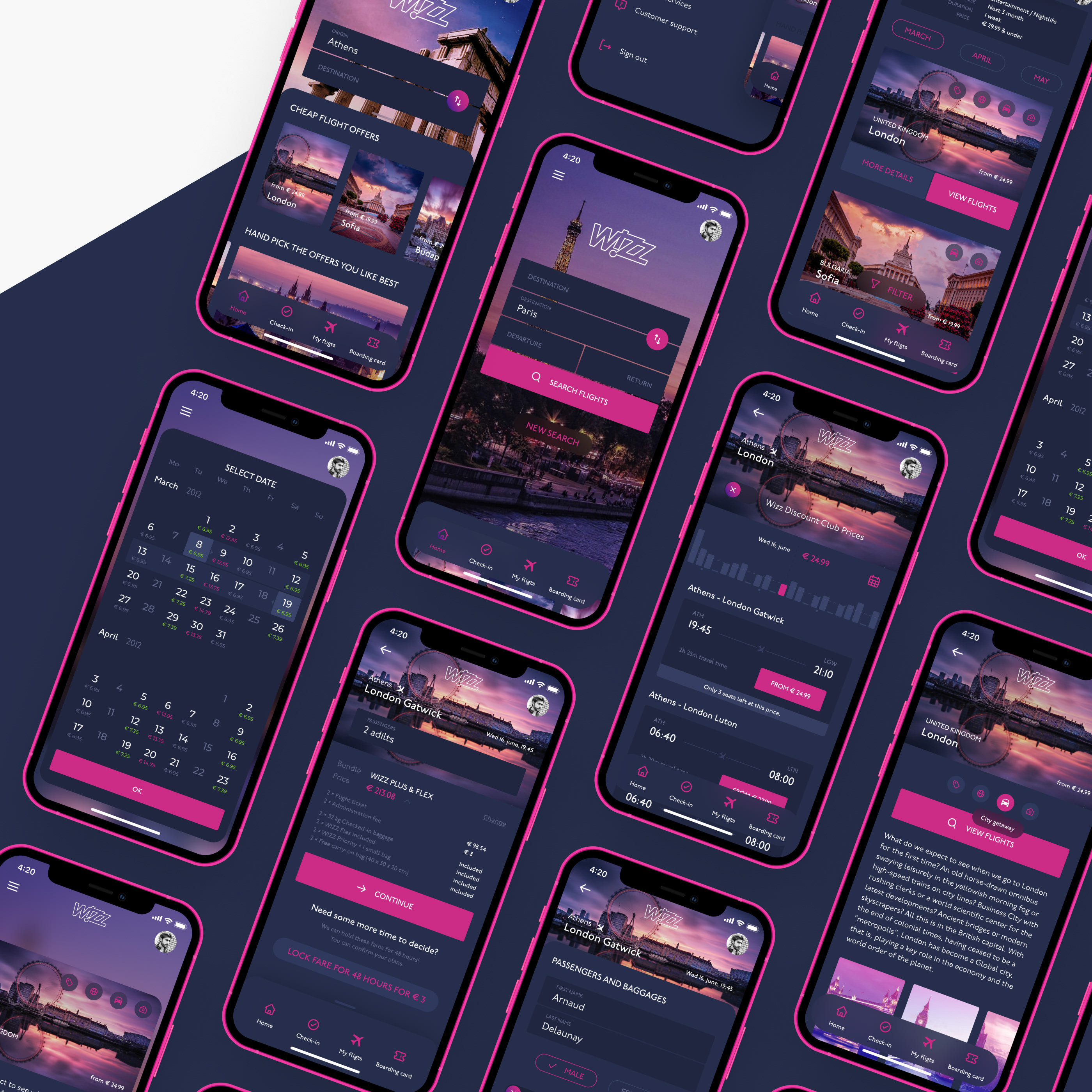 WIZZAIR. Mobile App Redesign Concept — Изображение №23 — Интерфейсы, Анимация на Dprofile