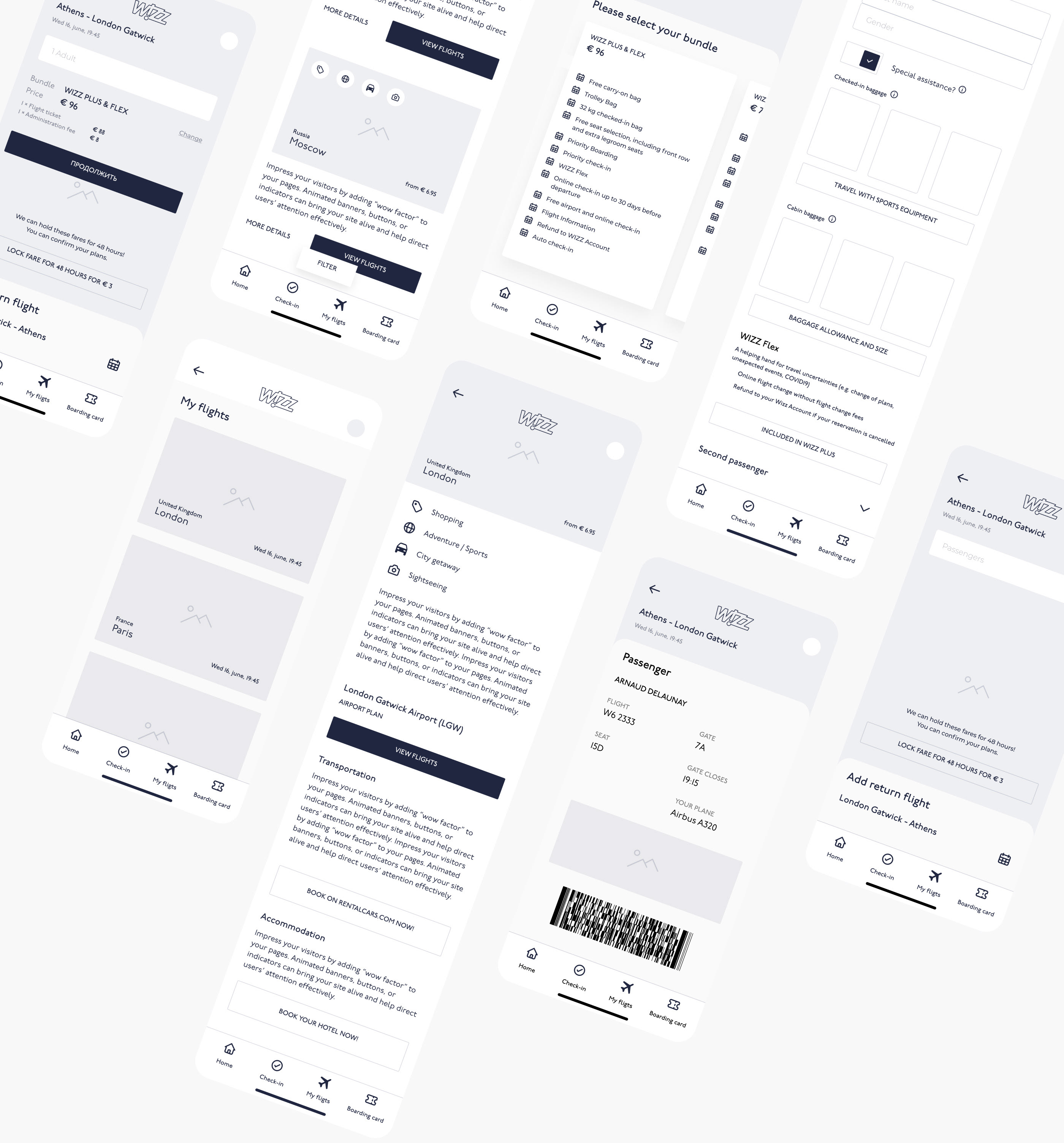 WIZZAIR. Mobile App Redesign Concept — Изображение №6 — Интерфейсы, Анимация на Dprofile