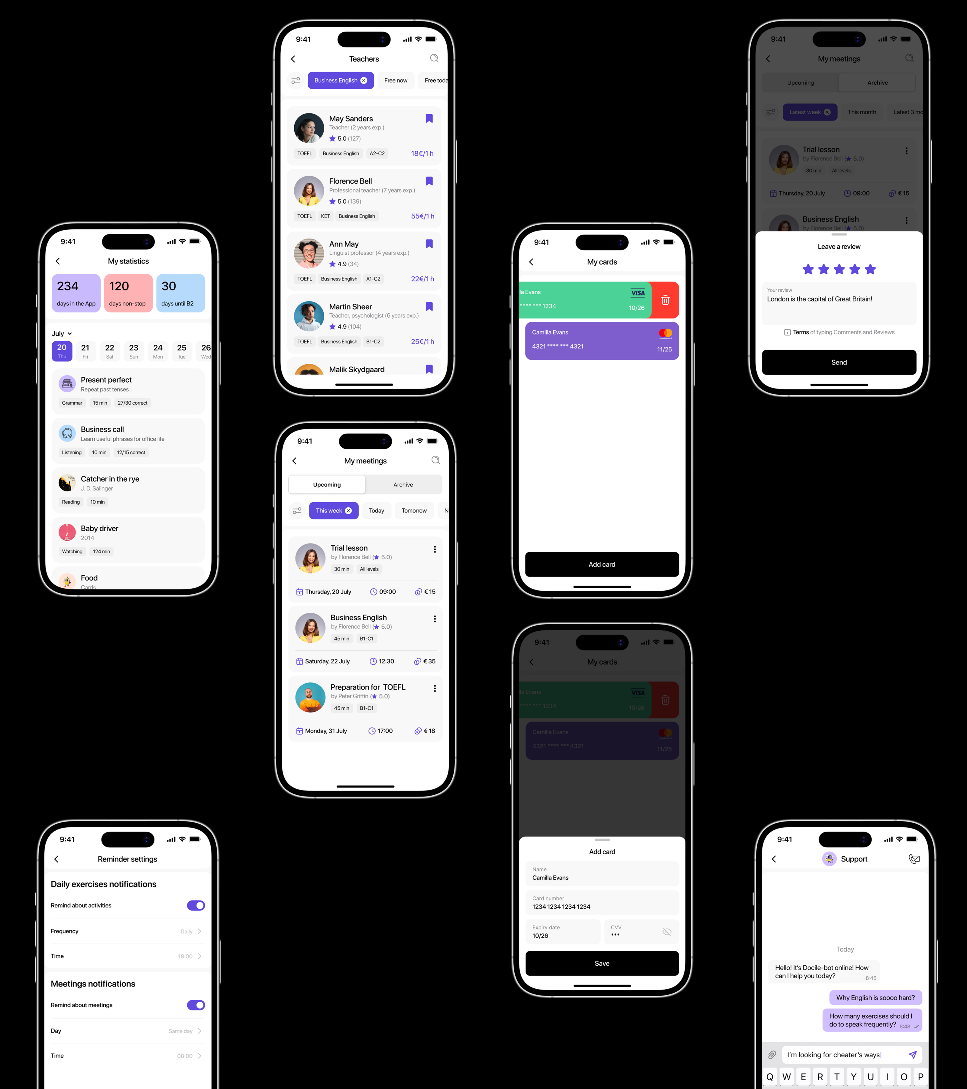 Hi! - language learning app — Изображение №15 — Интерфейсы, Брендинг на Dprofile