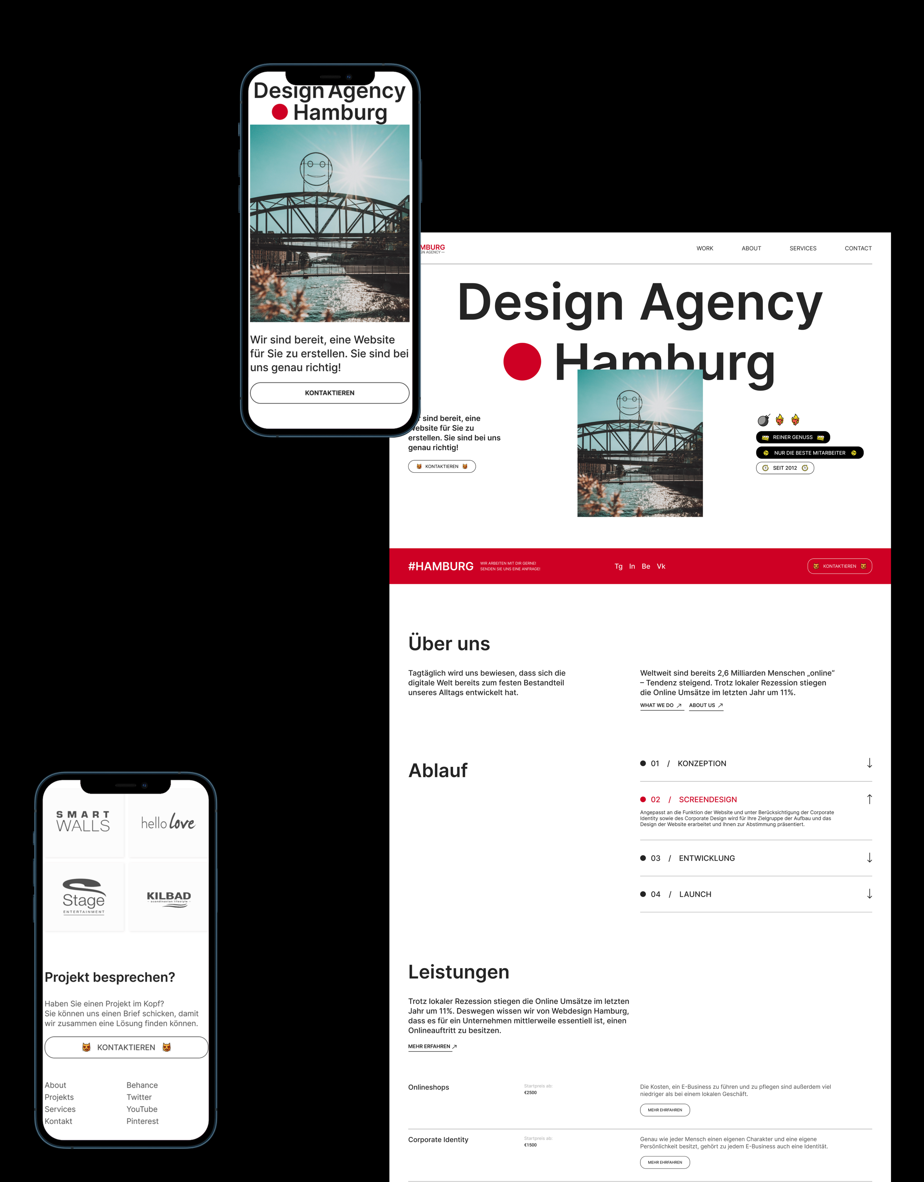 HAMBURG | Digital studio redesign — Изображение №2 — Интерфейсы, Брендинг на Dprofile