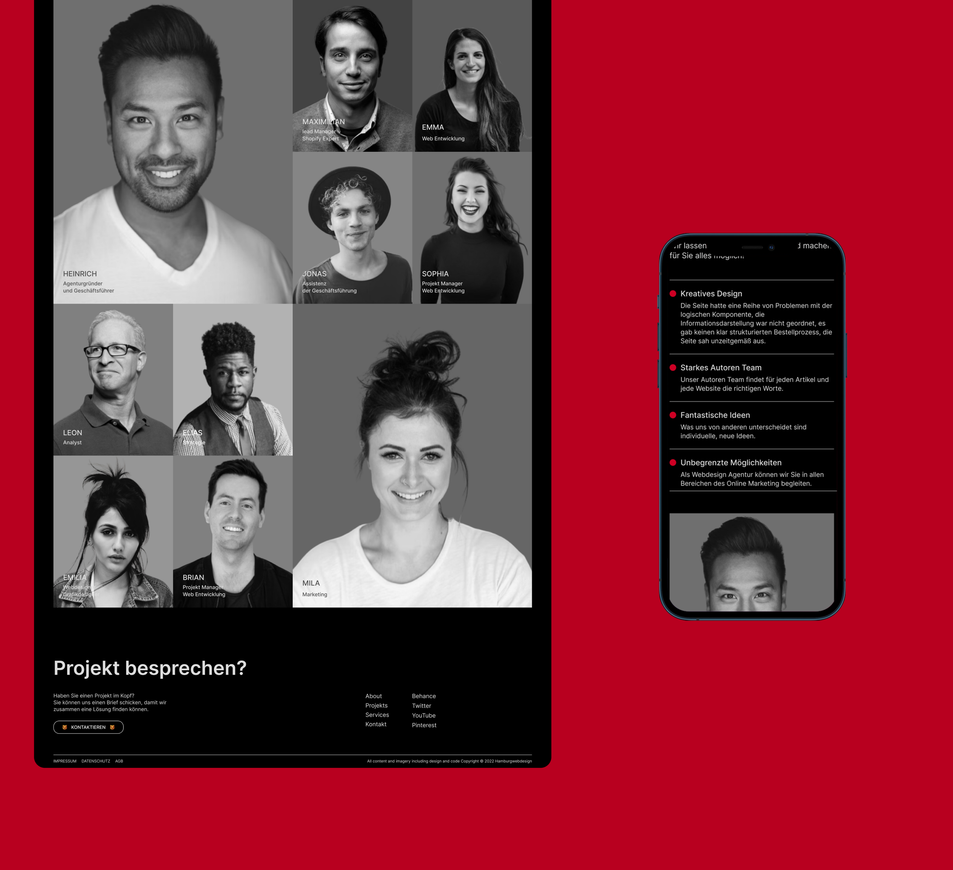 HAMBURG | Digital studio redesign — Изображение №13 — Интерфейсы, Брендинг на Dprofile