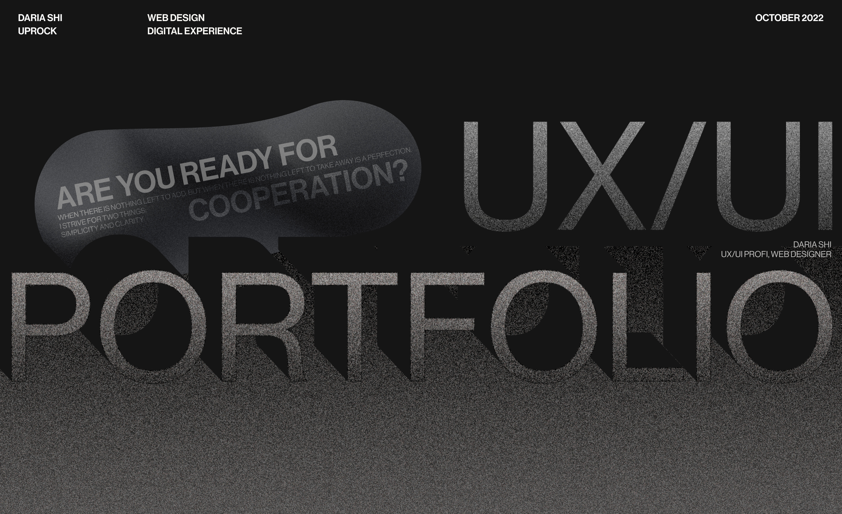 UX/UI Designer's website — Изображение №1 — Интерфейсы, Брендинг на Dprofile