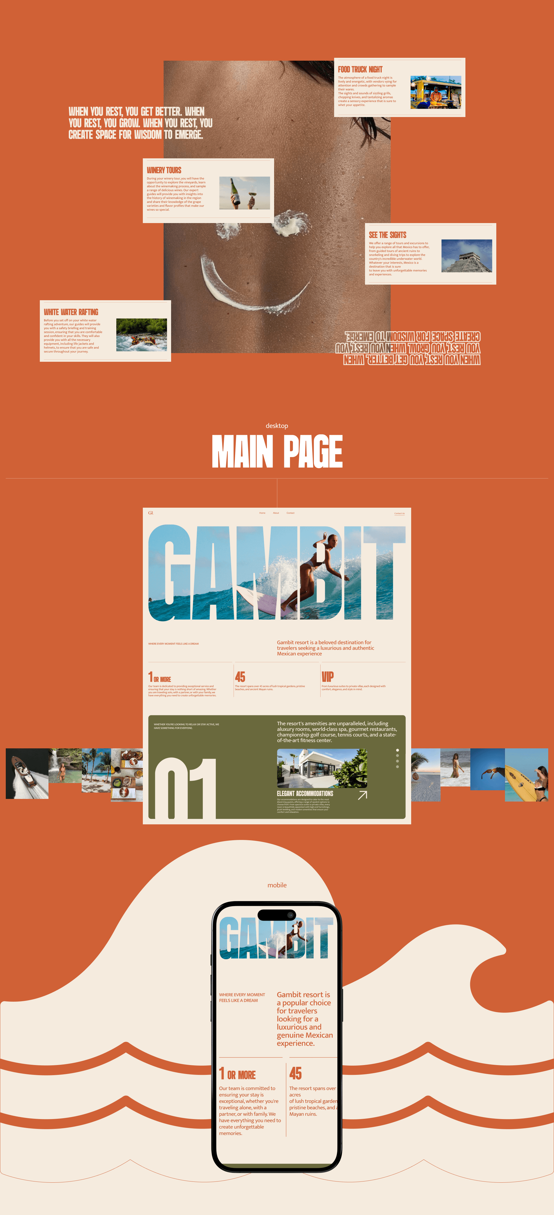 GAMBIT RESORT | Redesign website travel agency — Изображение №3 — Интерфейсы, Иллюстрация на Dprofile