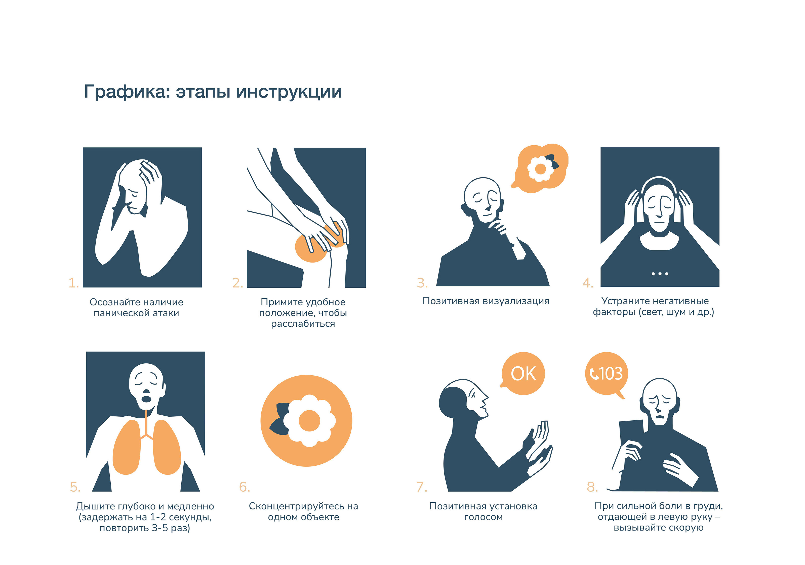 Разработка инструкции самопомощи при панической атаке — Изображение №7 — Иллюстрация, Графика на Dprofile